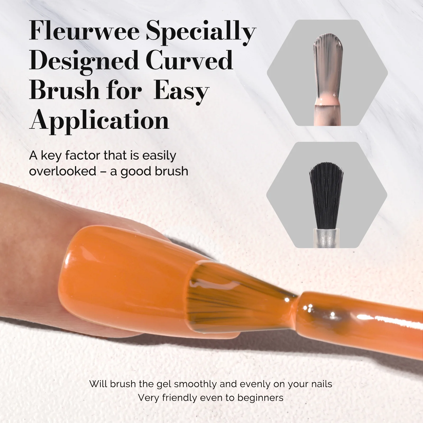 Fleurwee HEMA-Free & HPMA-Free & TPO-Free Gel Nail Polish Plant-based 0.5 fl oz/15ml - P51 Cider Rusty-Orange - Image 5