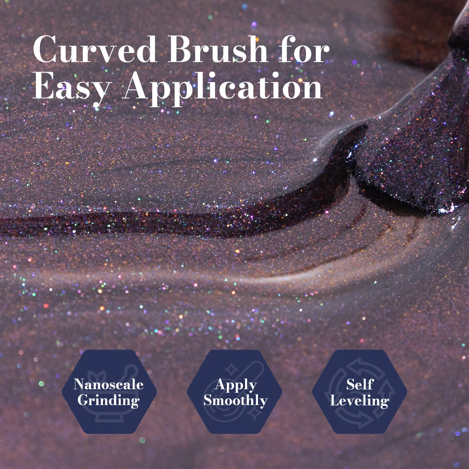 Fleurwee HEMA-Free & HPMA-Free & TPO-Free Gel Nail Polish Plant-based 0.5 fl oz/15ml - P60 Starry Sky Begonia Black - Image 5