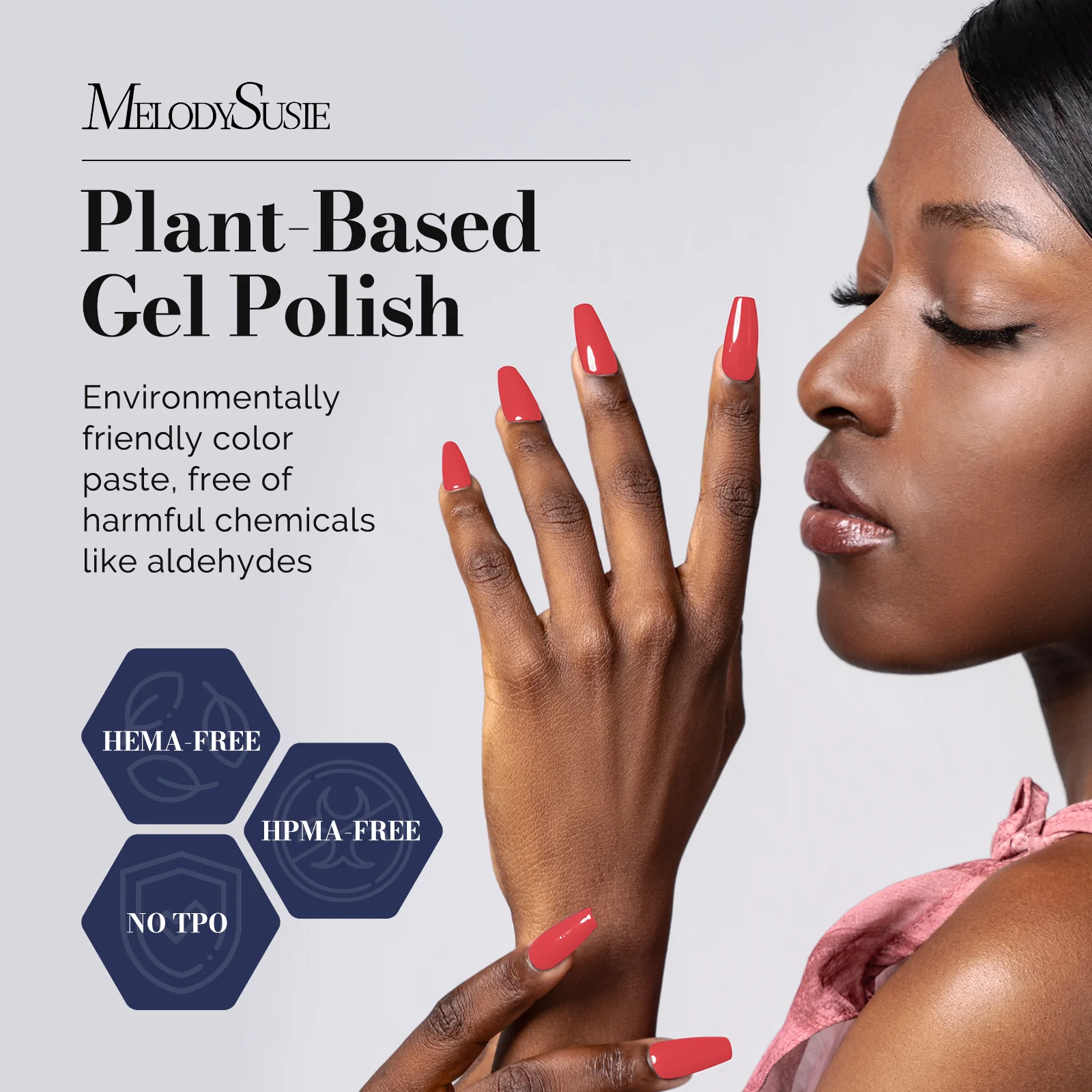 Fleurwee HEMA-Free & HPMA-Free & TPO-Free Gel Nail Polish Plant-based 0.5 fl oz/15ml - P62 Watermelon Red - Image 2