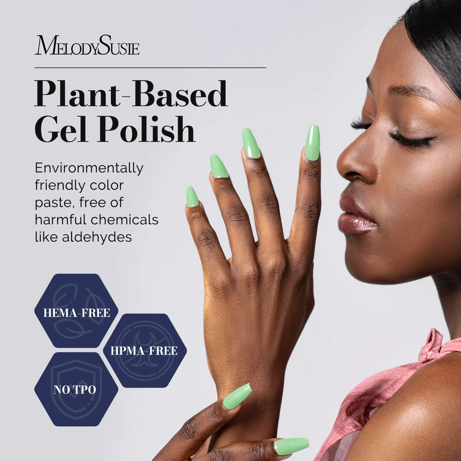 Fleurwee HEMA-Free & HPMA-Free & TPO-Free Gel Nail Polish Plant-based 0.5 fl oz/15ml - P64 Lime Green Glitter - Image 2