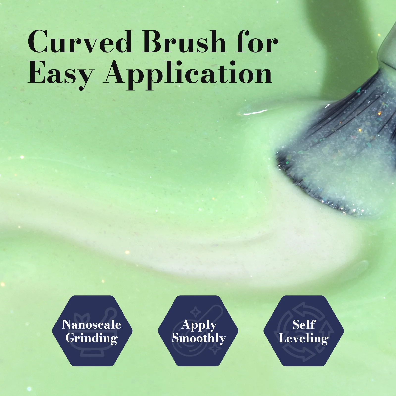 Fleurwee HEMA-Free & HPMA-Free & TPO-Free Gel Nail Polish Plant-based 0.5 fl oz/15ml - P64 Lime Green Glitter - Image 5