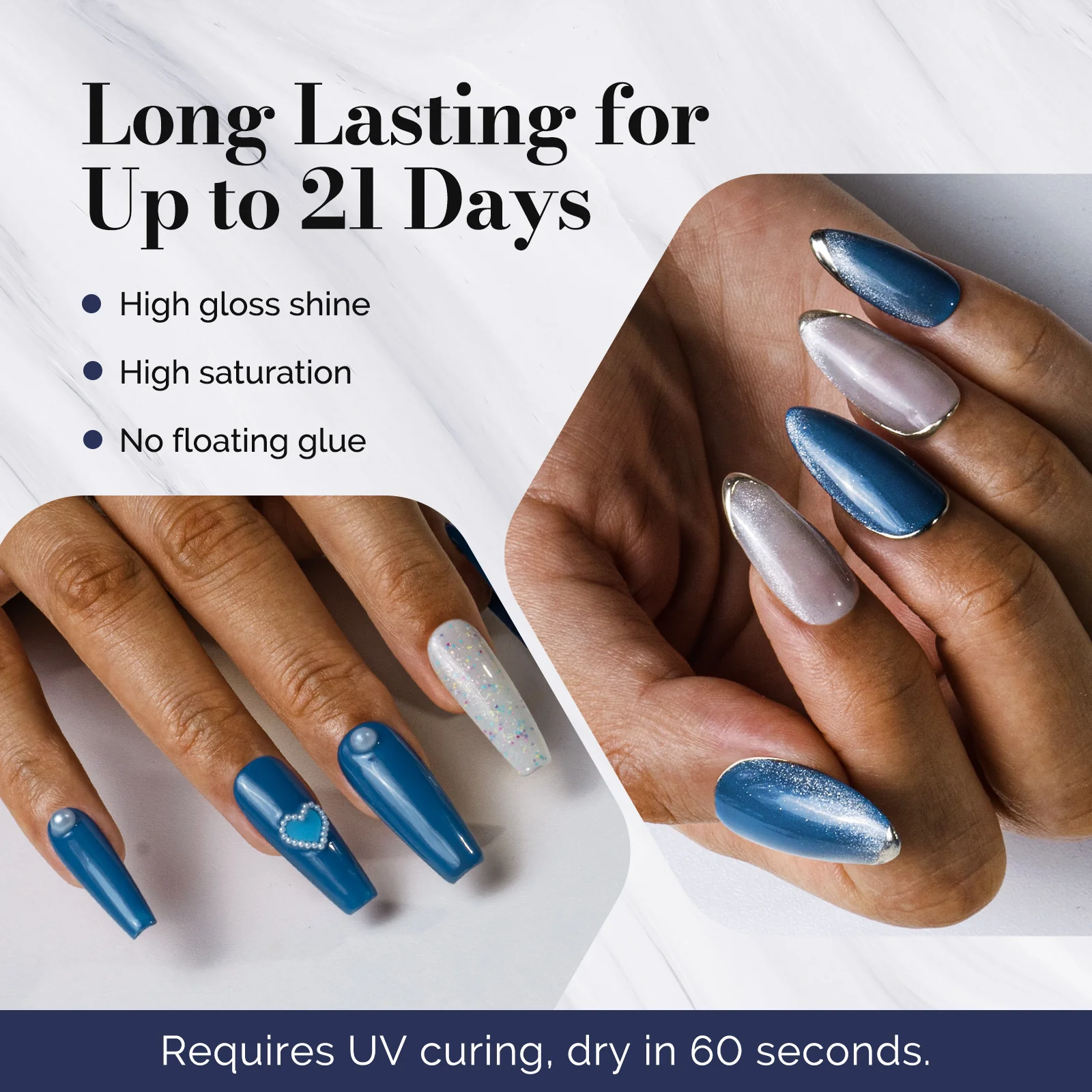 Fleurwee HEMA-Free & HPMA-Free & TPO-Free Gel Nail Polish Plant-based 0.5 fl oz/15ml - P17 Light Indigo - Image 3