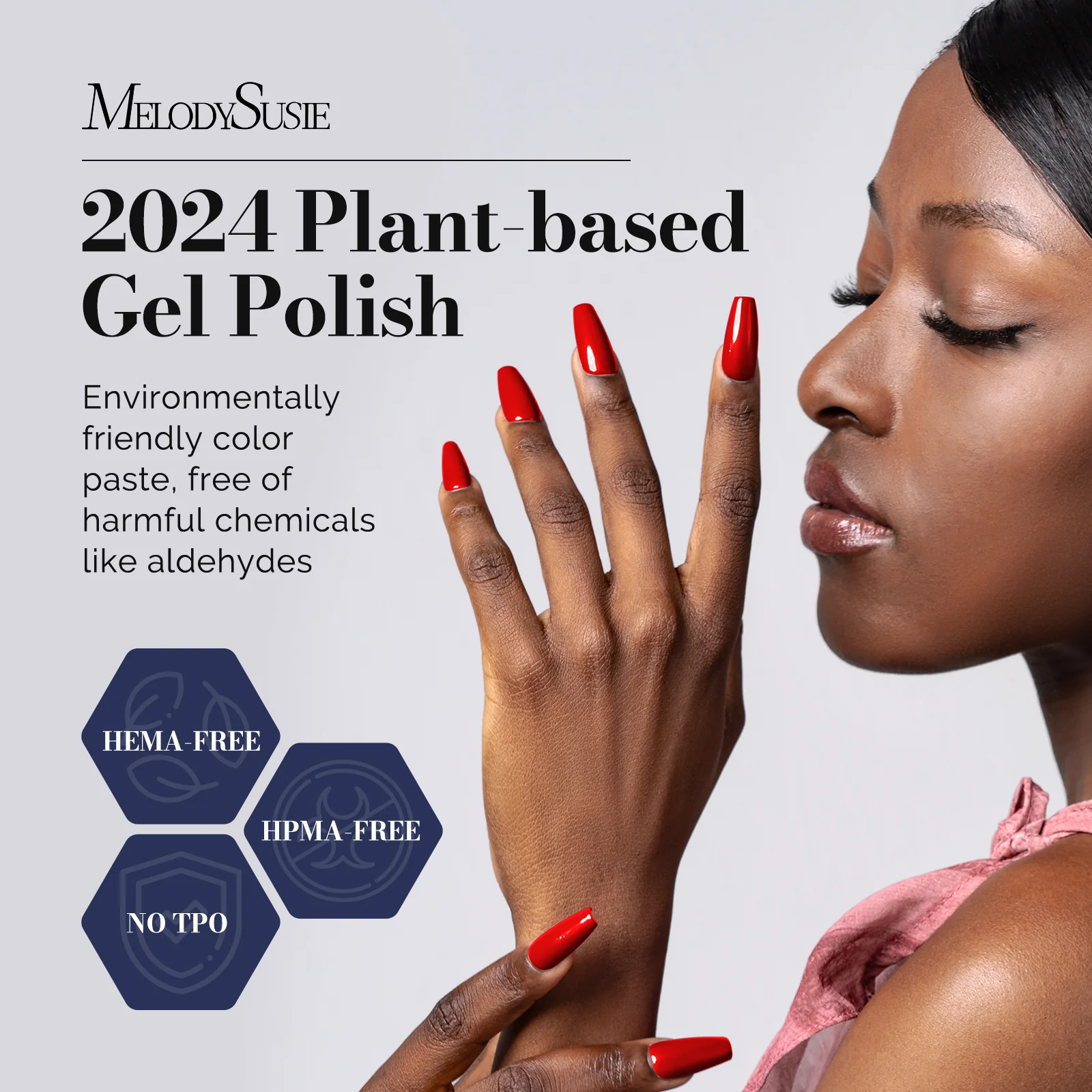 Fleurwee HEMA-Free & HPMA-Free & TPO-Free Gel Nail Polish Plant-based 0.5 fl oz/15ml - P24 Maple Leaf Red - Image 2