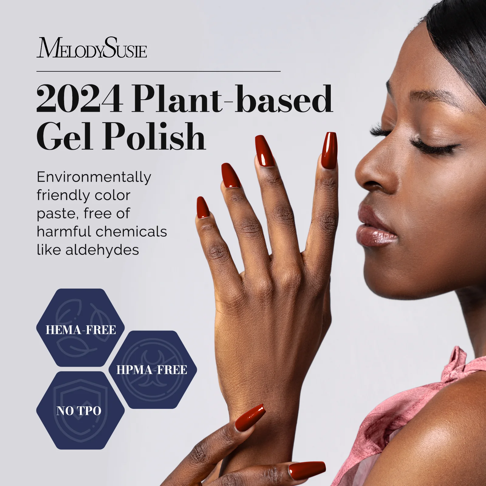 Fleurwee HEMA-Free & HPMA-Free & TPO-Free Gel Nail Polish Plant-based 0.5 fl oz/15ml - P29 Rose Red - Image 2