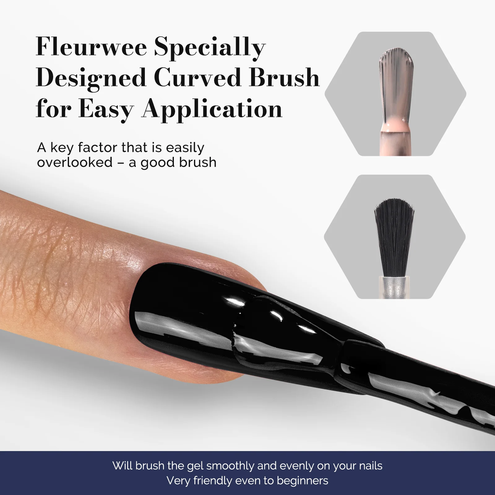 Fleurwee HEMA-Free & HPMA-Free & TPO-Free Gel Polish 2Pcs Black & White - P03+P04 - Image 5