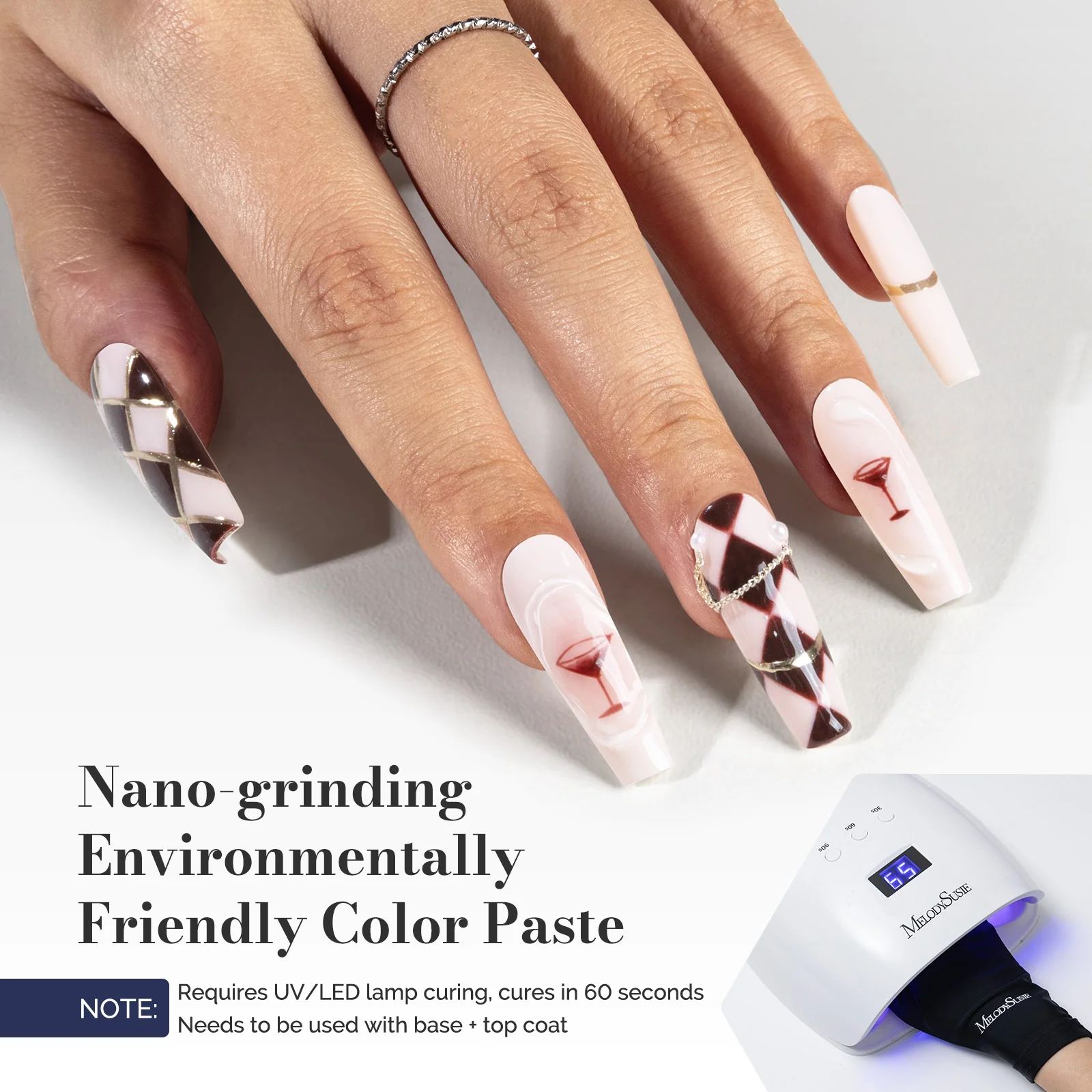 Fleurwee HEMA-Free & HPMA-Free & TPO-Free Gel Polish 2Pcs Bordeaux Red Brown&Pale Pink-P02+P12 - Image 2
