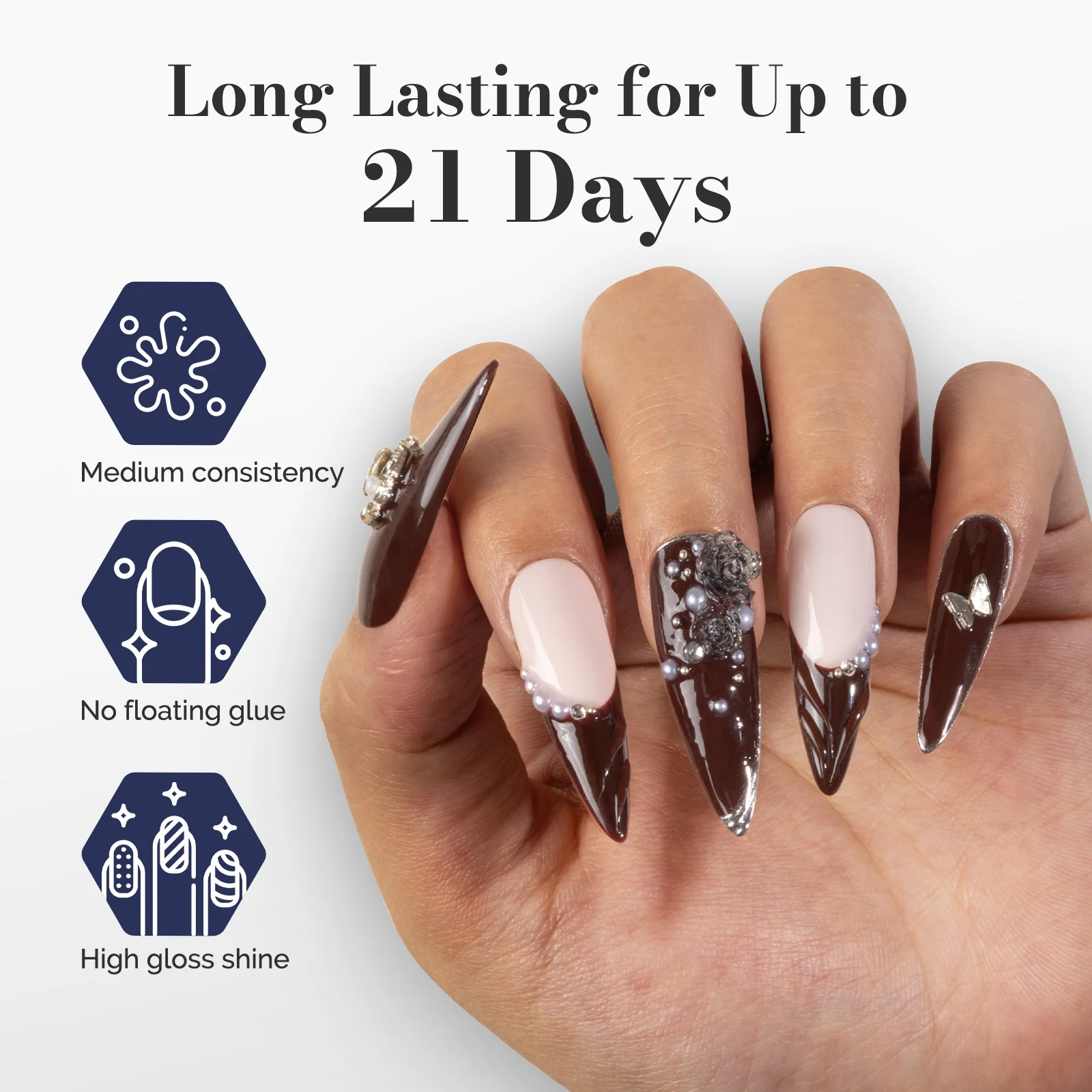 Fleurwee HEMA-Free & HPMA-Free & TPO-Free Gel Polish 2Pcs Bordeaux Red Brown&Pale Pink-P02+P12 - Image 3