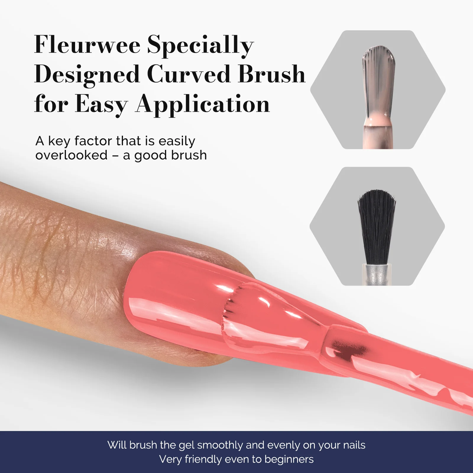 Fleurwee HEMA-Free & HPMA-Free & TPO-Free Gel Polish 2Pcs Coral Orange&Milky White-P04+P25 - Image 5