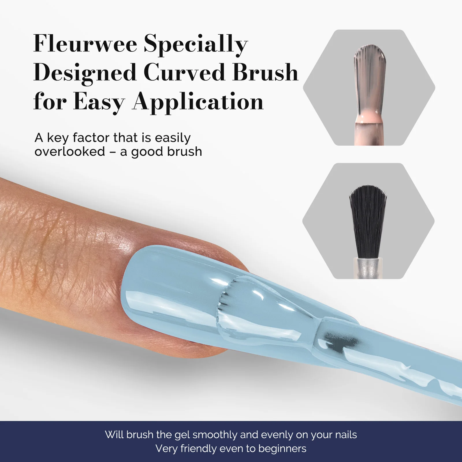 Fleurwee HEMA-Free & HPMA-Free & TPO-Free Gel Polish 2Pcs Pale Yellow&Gray Blue-P09+P32 - Image 5