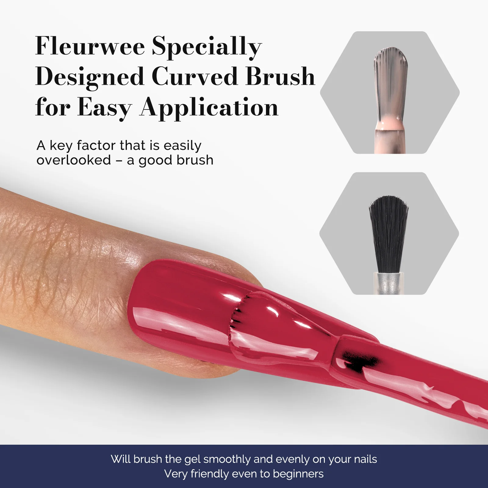 Fleurwee HEMA-Free & HPMA-Free & TPO-Free Gel Polish 2Pcs Raspberry Red&Light Pink-P13+P22 - Image 5