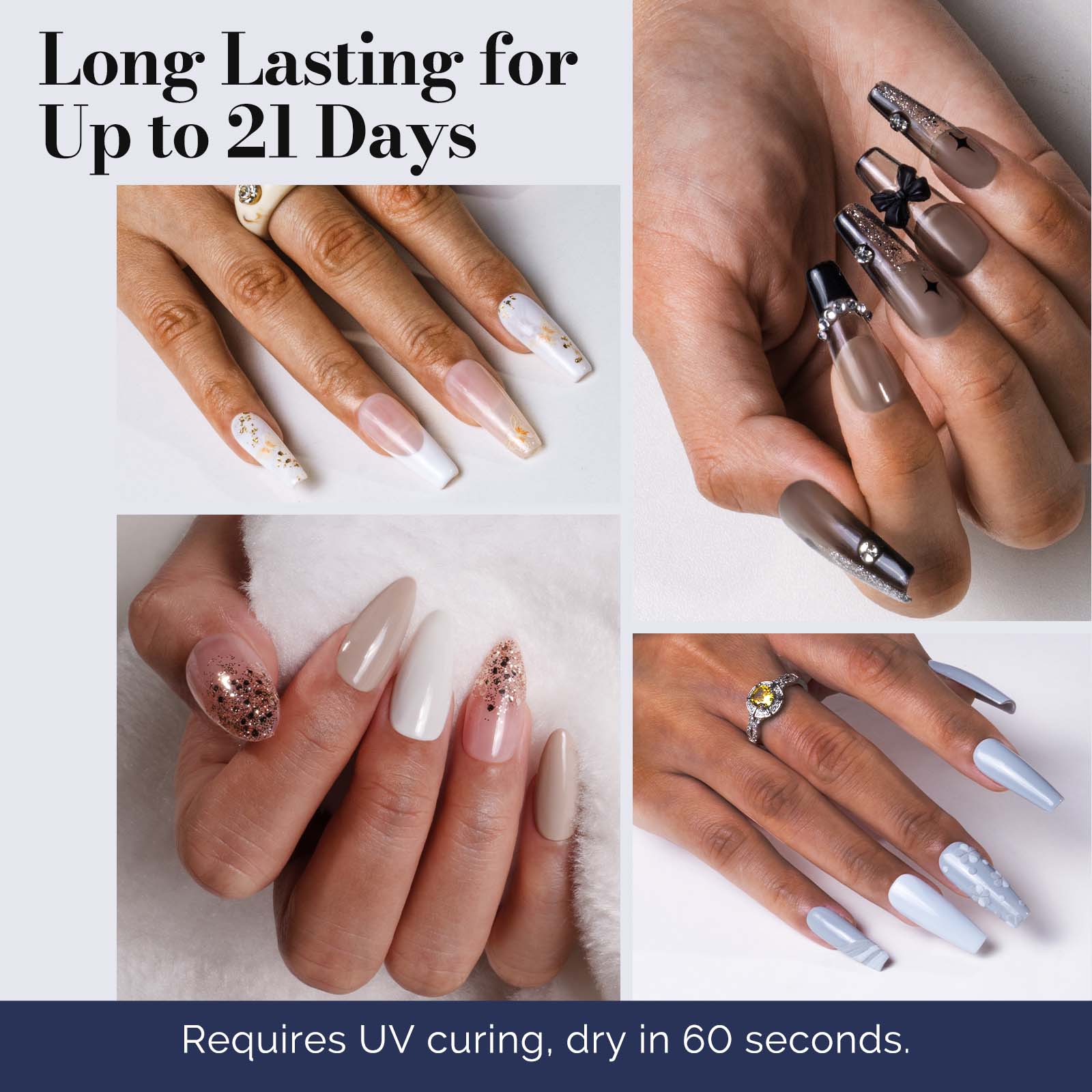Fleurwee HEMA-Free & HPMA-Free & TPO-Free Plant-based Gel Nail Polish 8+1 Set - Sporty Chic - Image 4