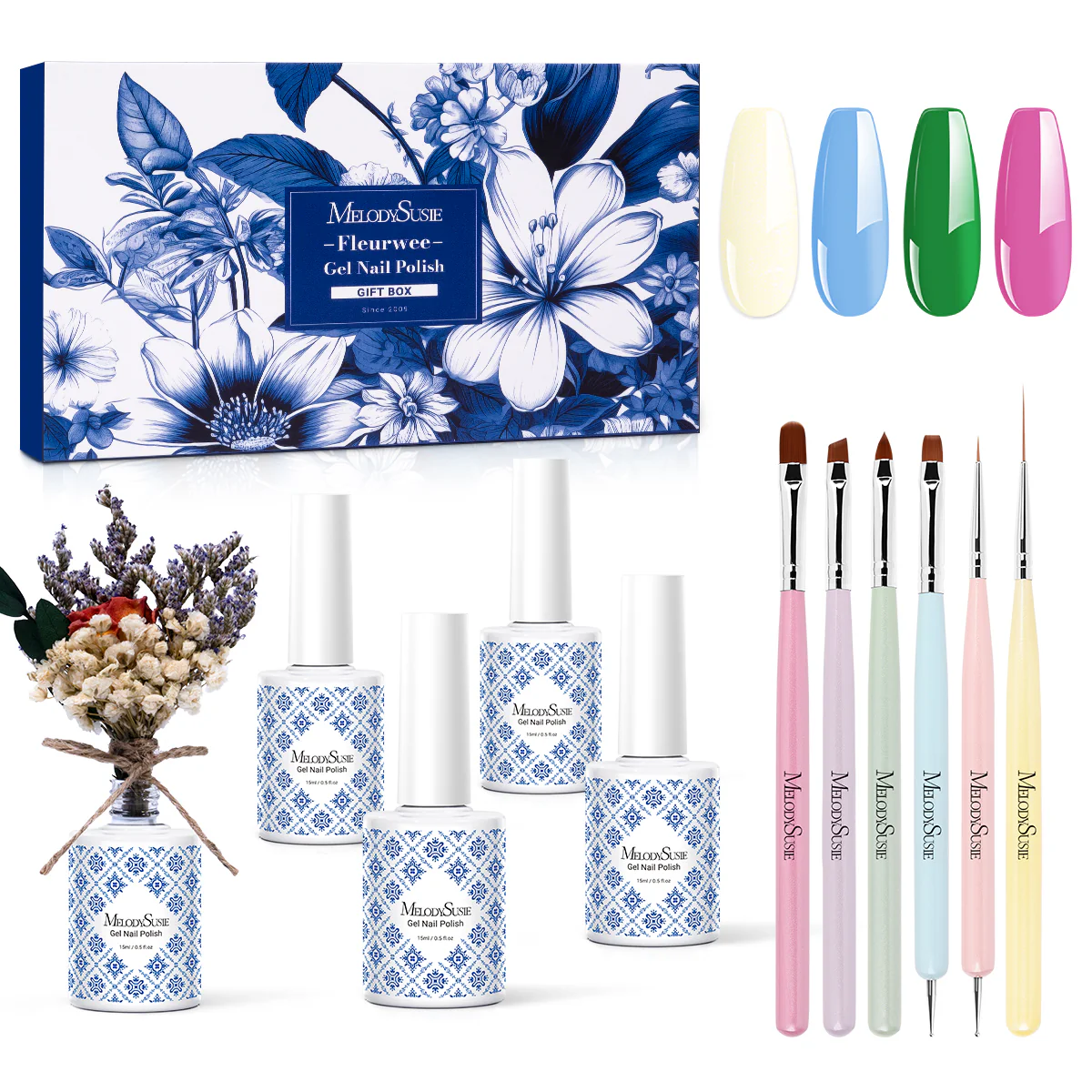 Fleurwee HEMA-Free & HPMA-Free & TPO-Free Plant-based Gel Nail Polish Gift Box - 0.5 fl oz/15ml - Image 9