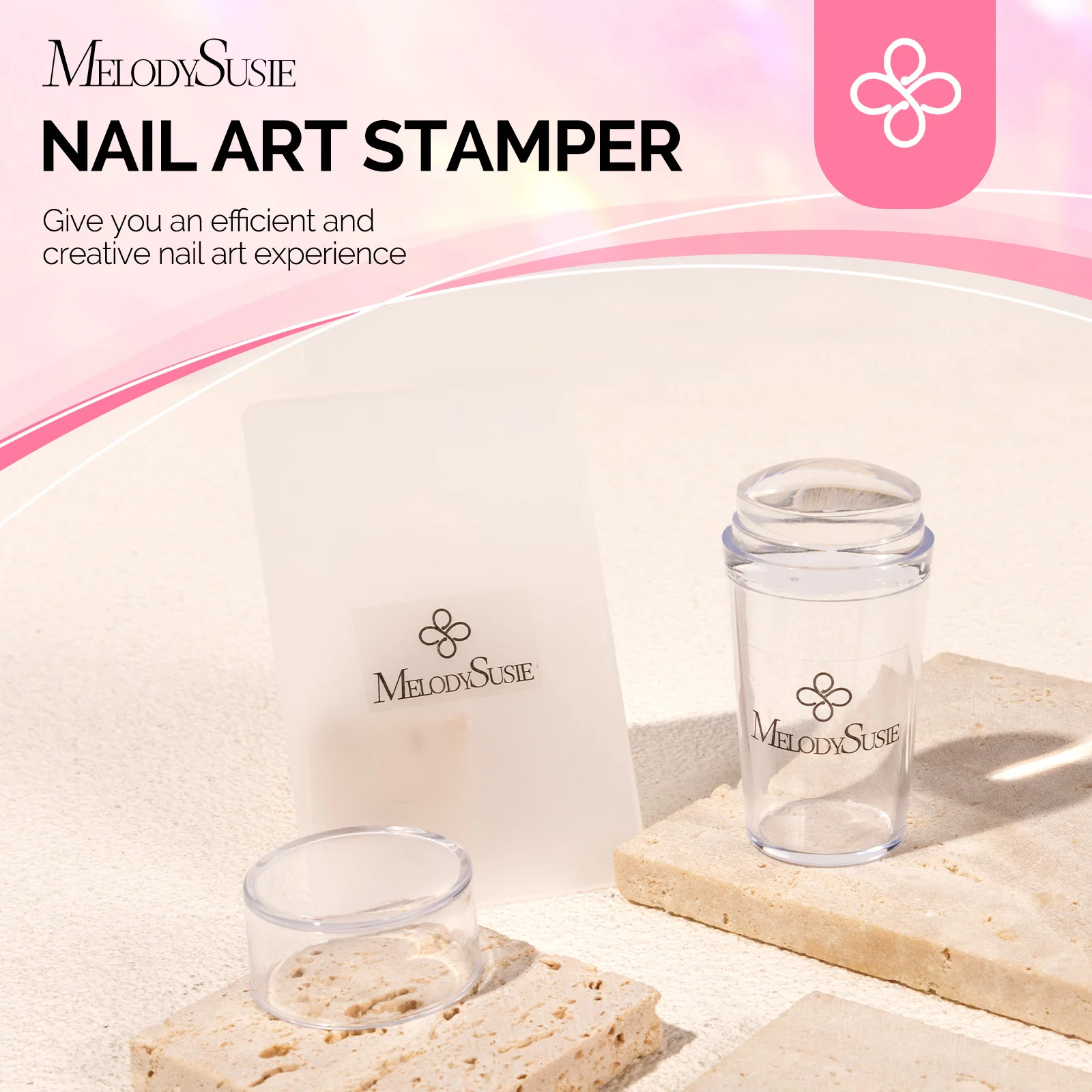 French Nail Stamper Kit 2PCS - Clear - Image 2