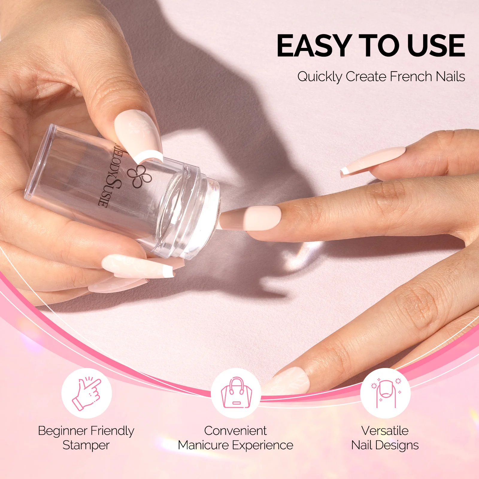 French Nail Stamper Kit 2PCS - Clear - Image 3