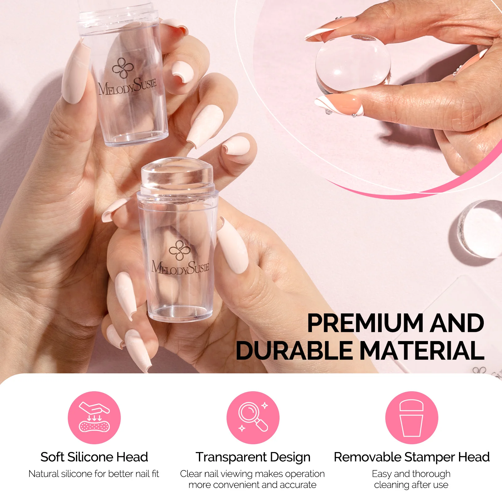 French Nail Stamper Kit 2PCS - Clear - Image 6