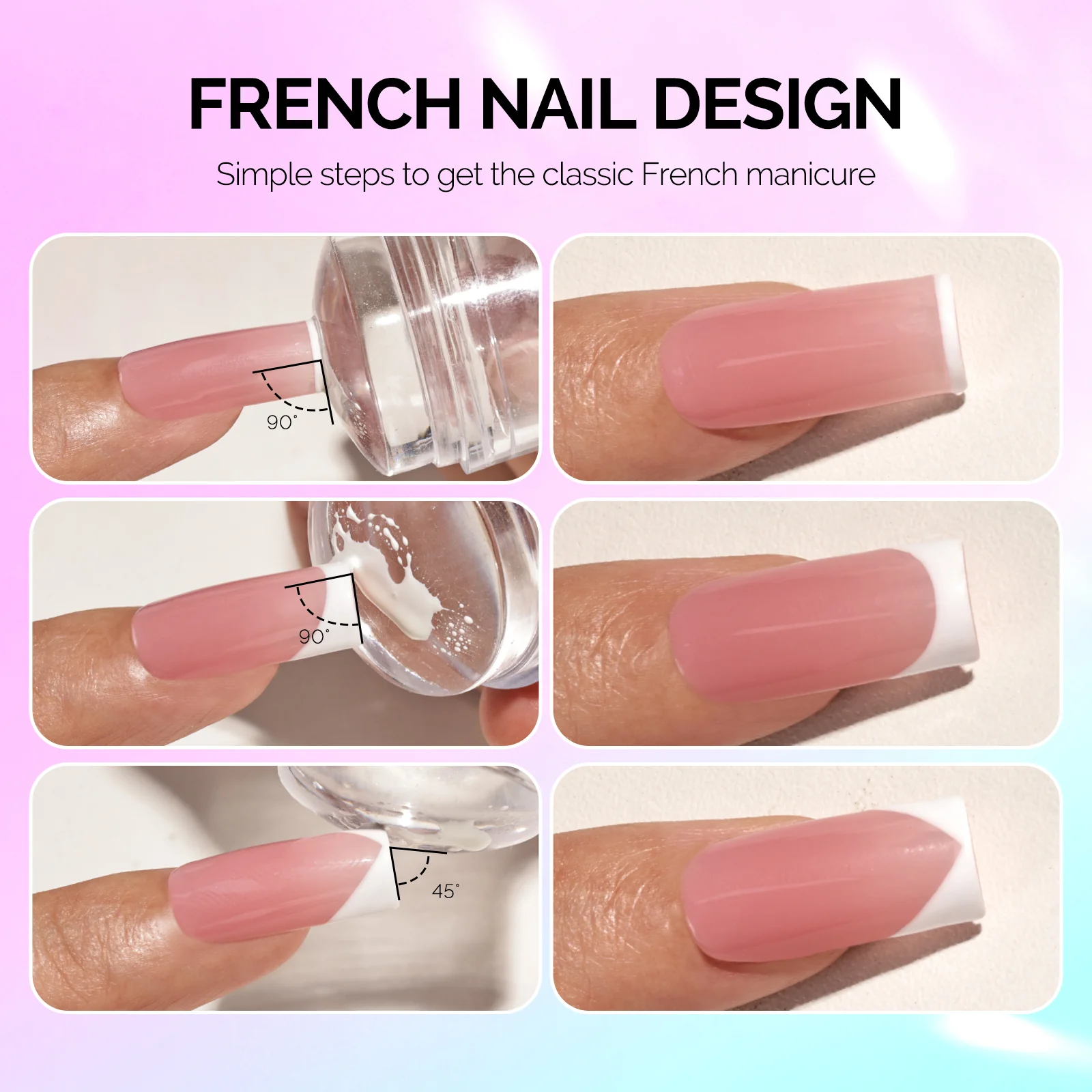 French Nail Stamper Kit 2PCS - Laser Glitter - Image 4