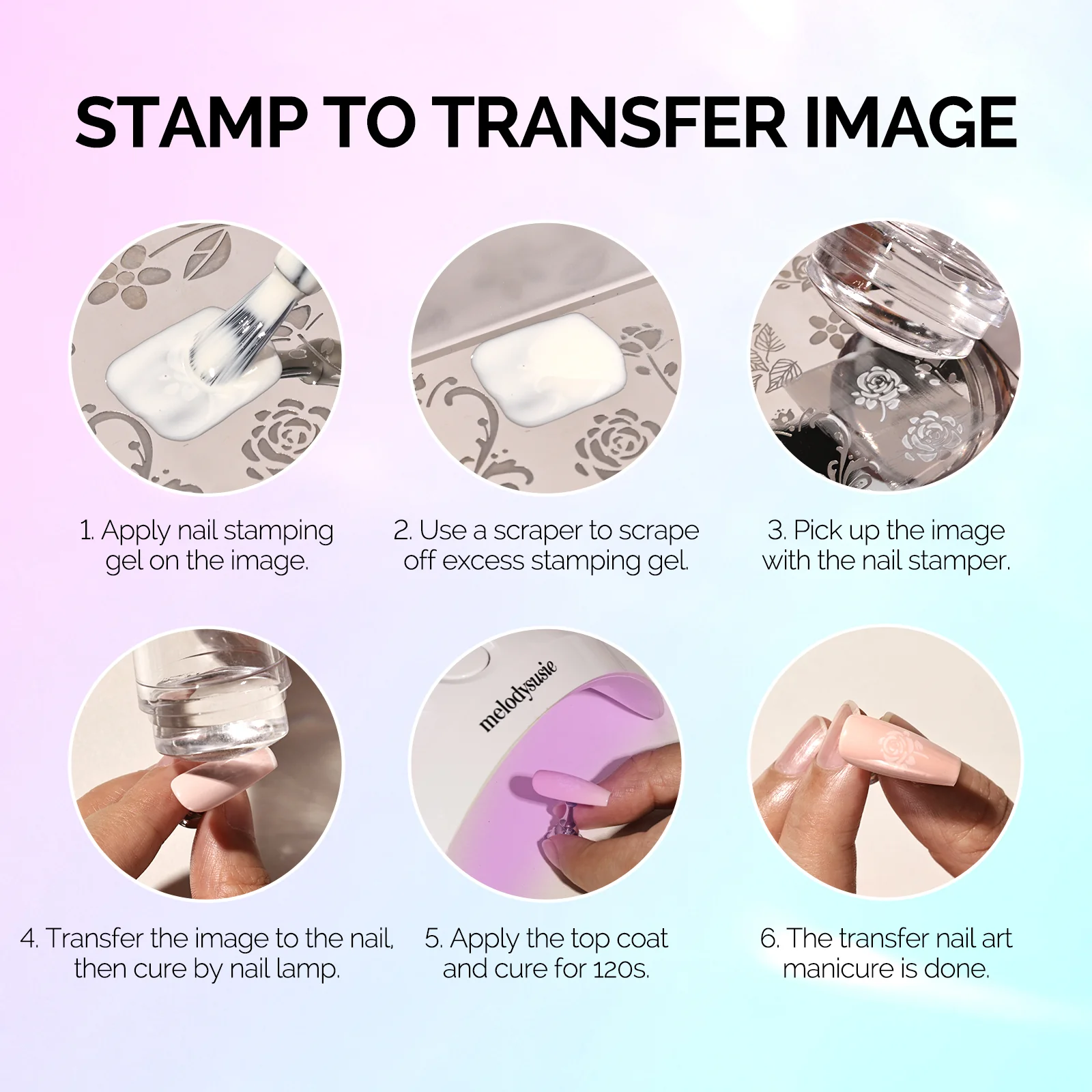 French Nail Stamper Kit 2PCS - Laser Glitter - Image 5