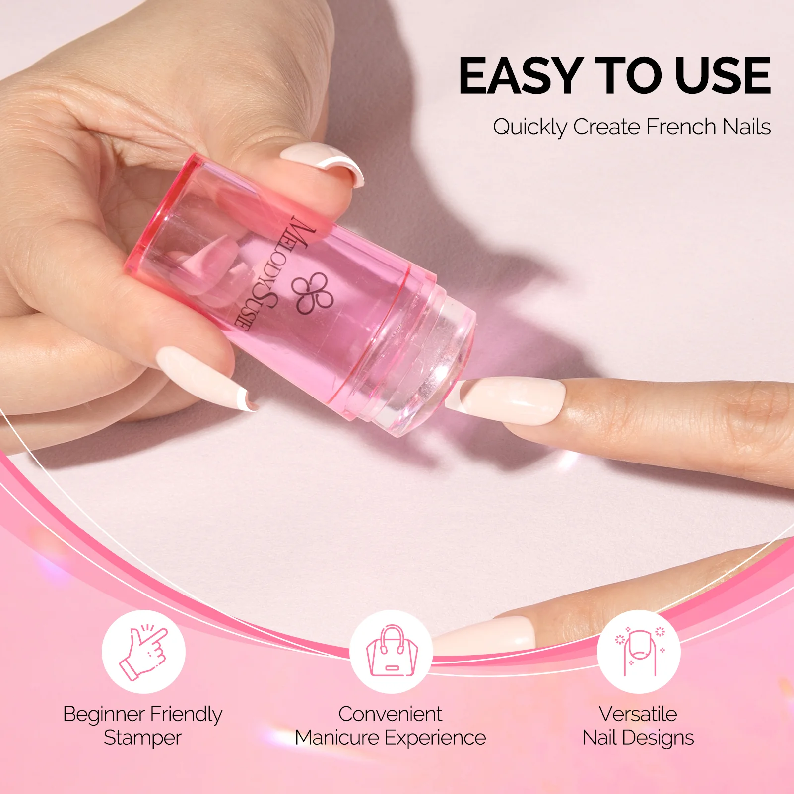 French Nail Stamper Kit 2PCS - Pink - Image 3