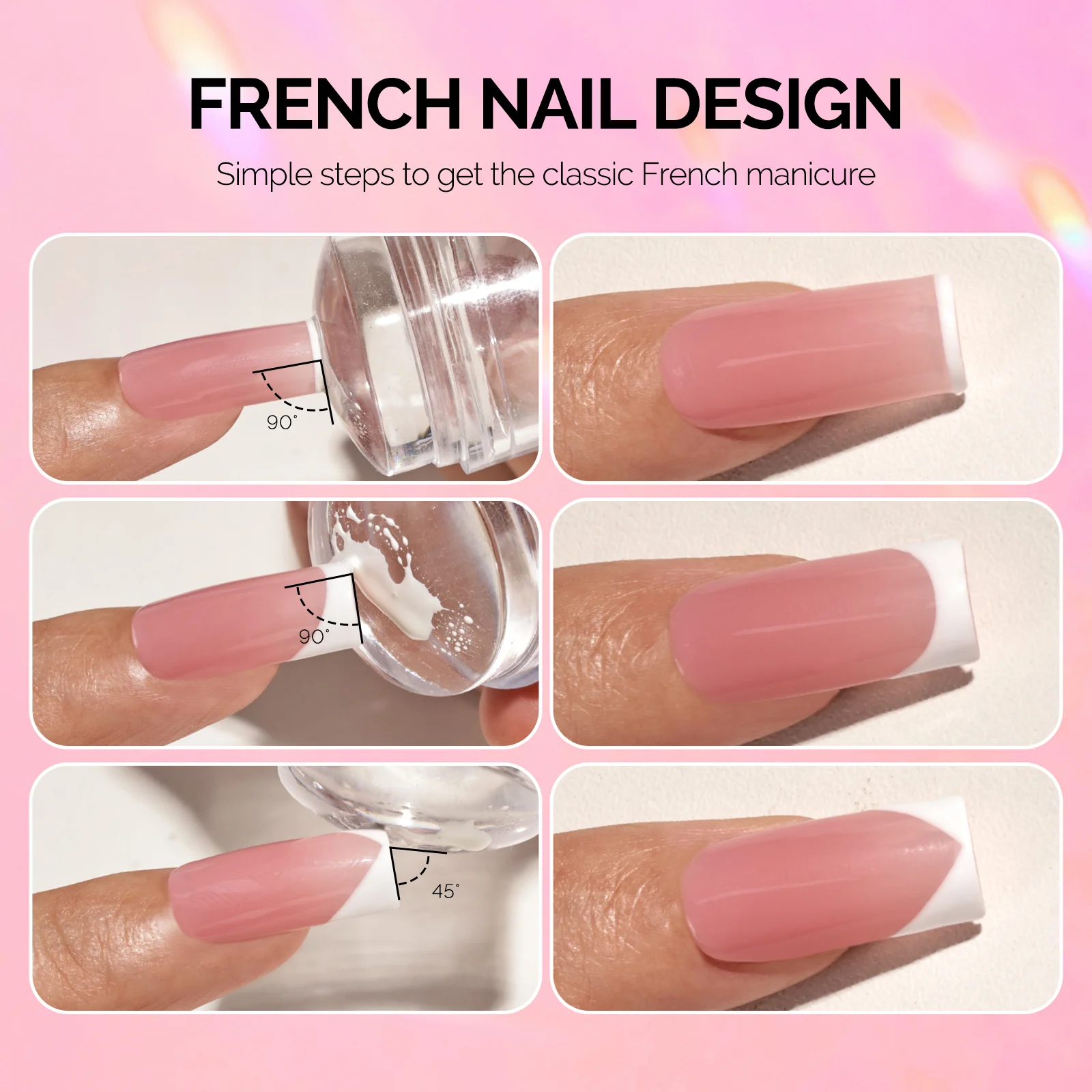 French Nail Stamper Kit 2PCS - Pink - Image 4