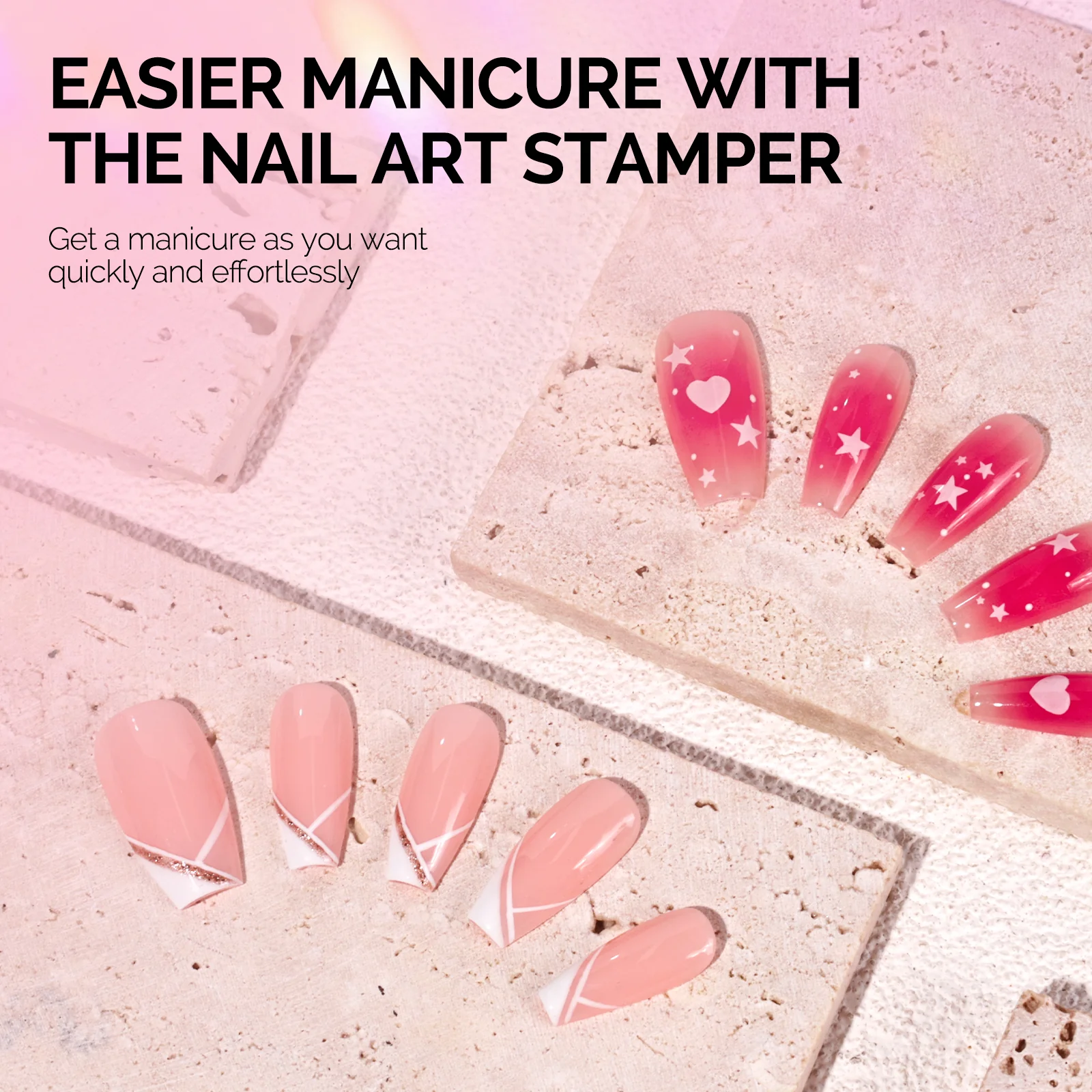 French Nail Stamper Kit 2PCS - Pink - Image 5