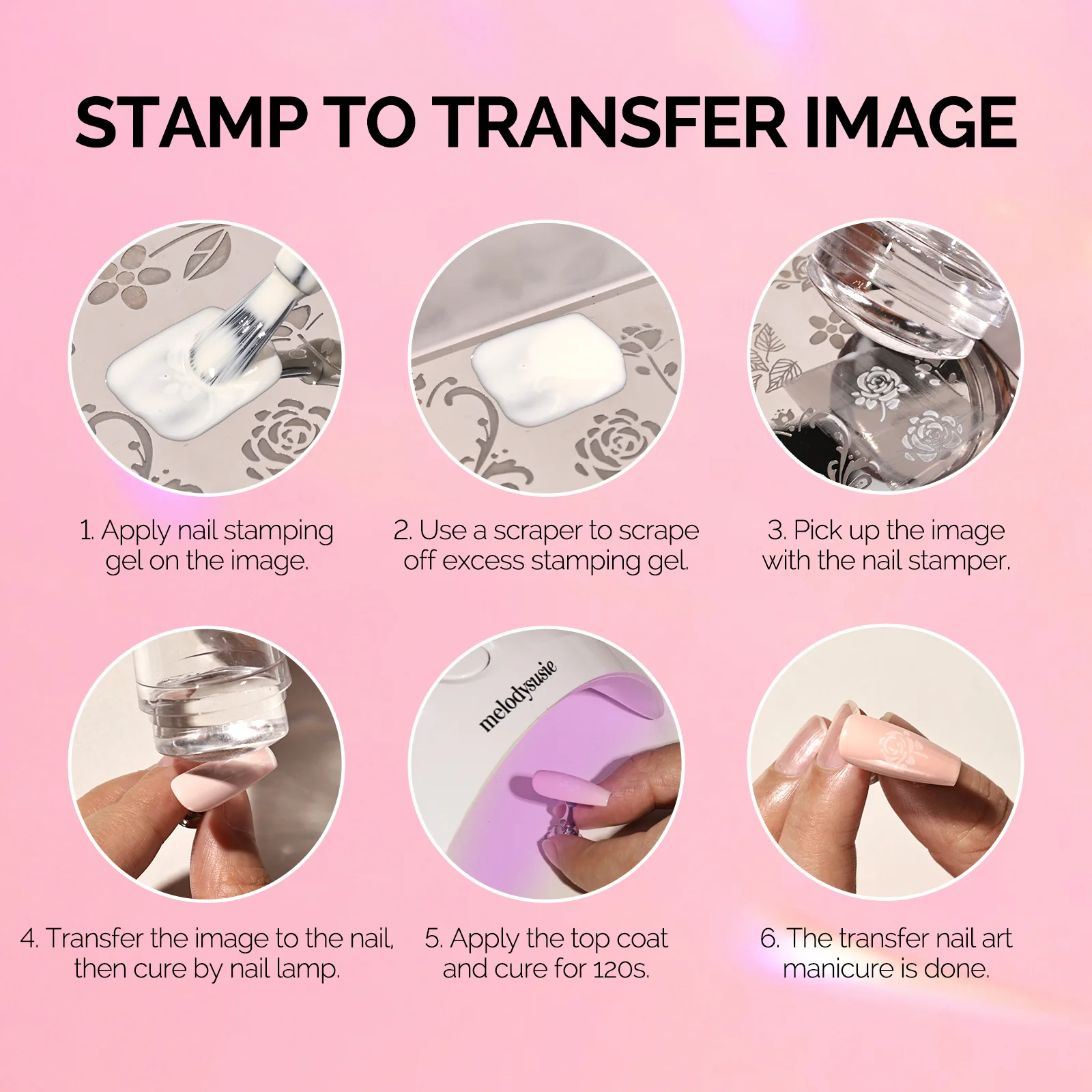 French Nail Stamper Kit 2PCS - Pink - Image 7