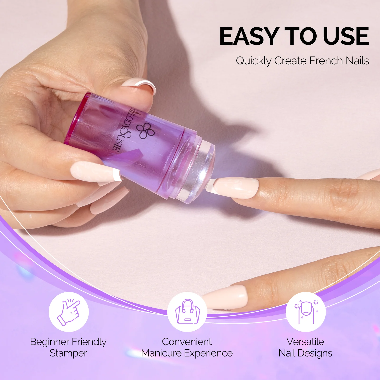 French Nail Stamper Kit 2PCS - Purple - Image 3