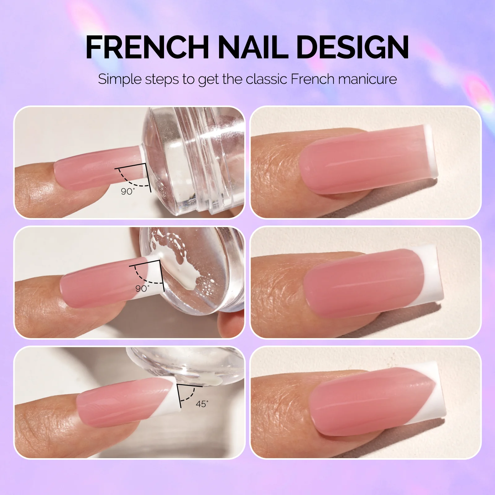 French Nail Stamper Kit 2PCS - Purple - Image 4