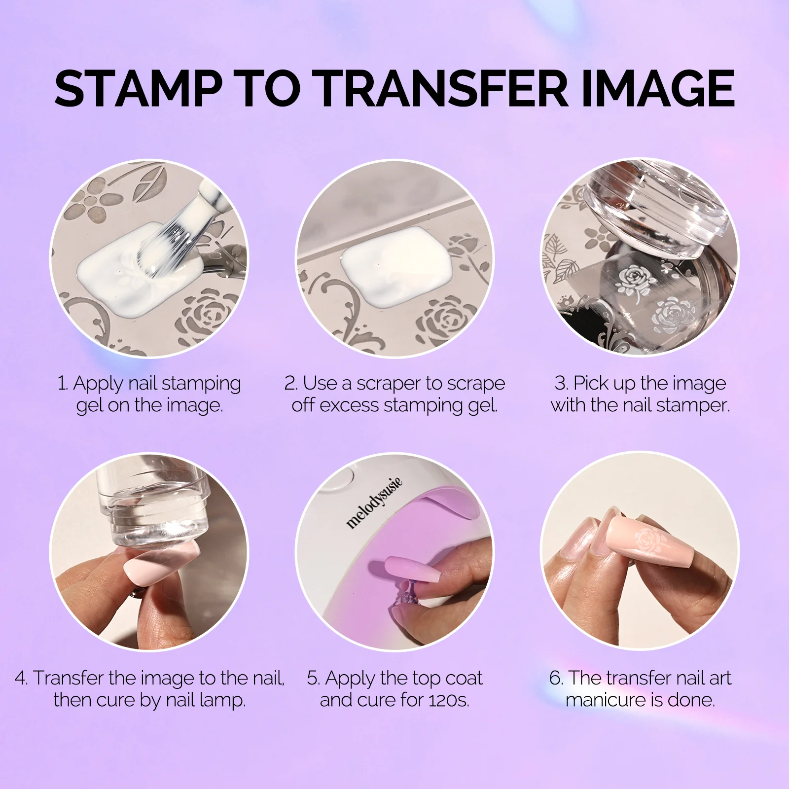 French Nail Stamper Kit 2PCS - Purple - Image 5