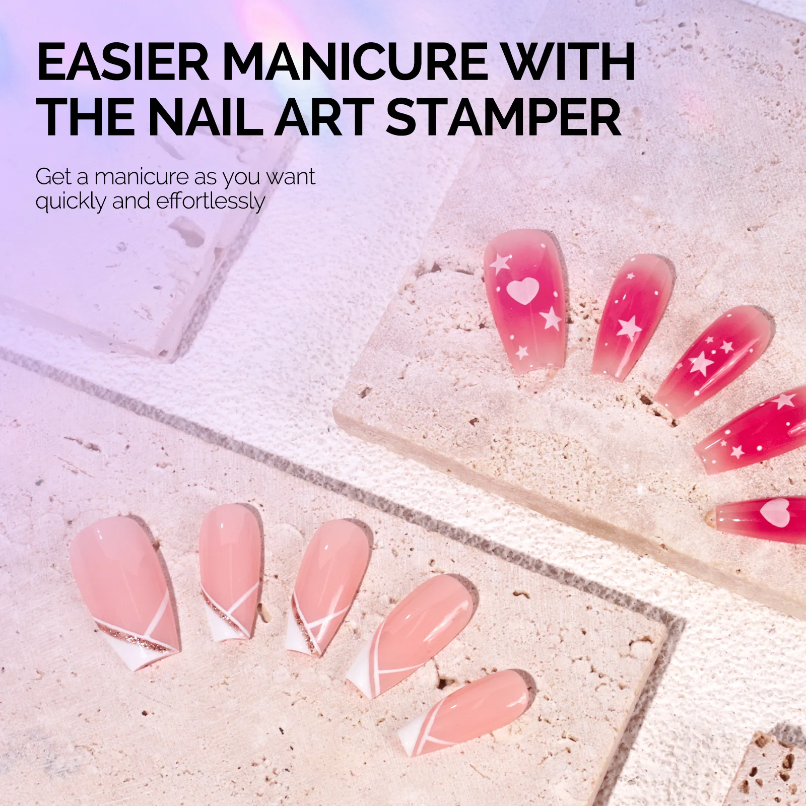 French Nail Stamper Kit 2PCS - Purple - Image 6