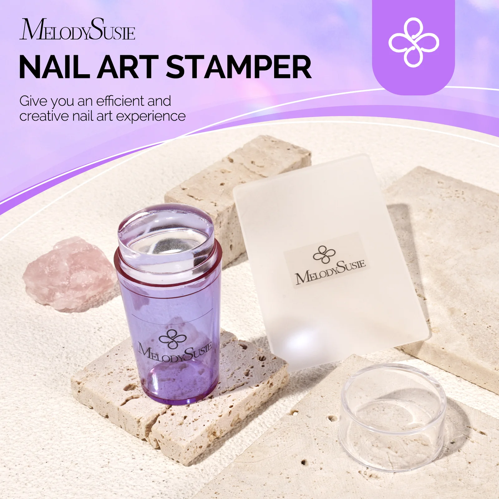 French Nail Stamper Kit 2PCS - Purple - Image 7