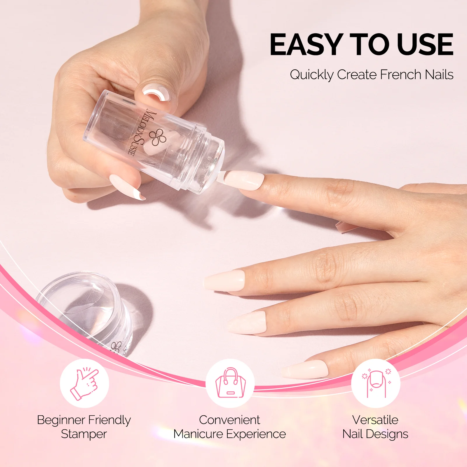 French Nail Stamper Kit 4PCS - Clear - Image 2