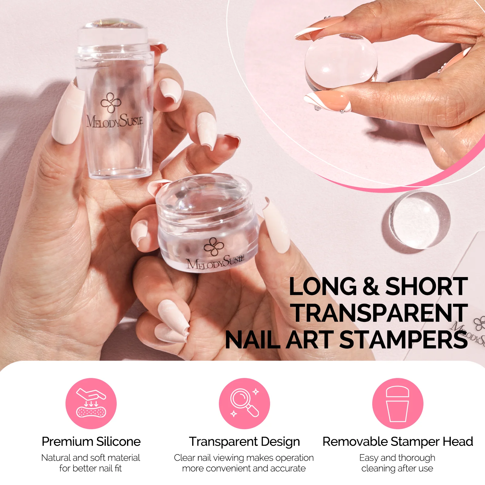 French Nail Stamper Kit 4PCS - Clear - Image 3