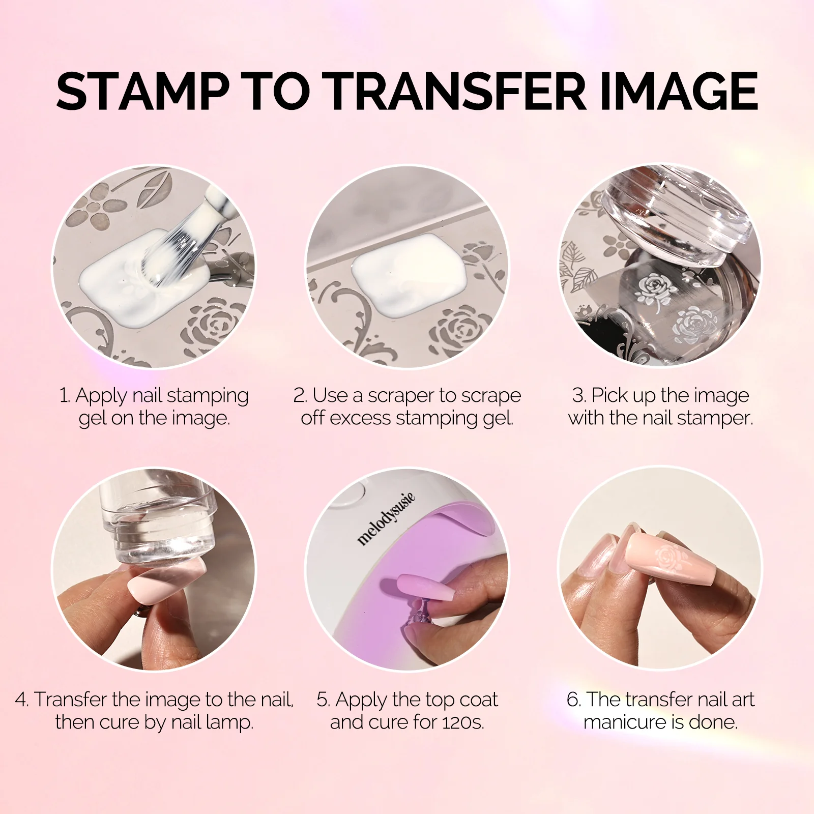 French Nail Stamper Kit 4PCS - Clear - Image 5