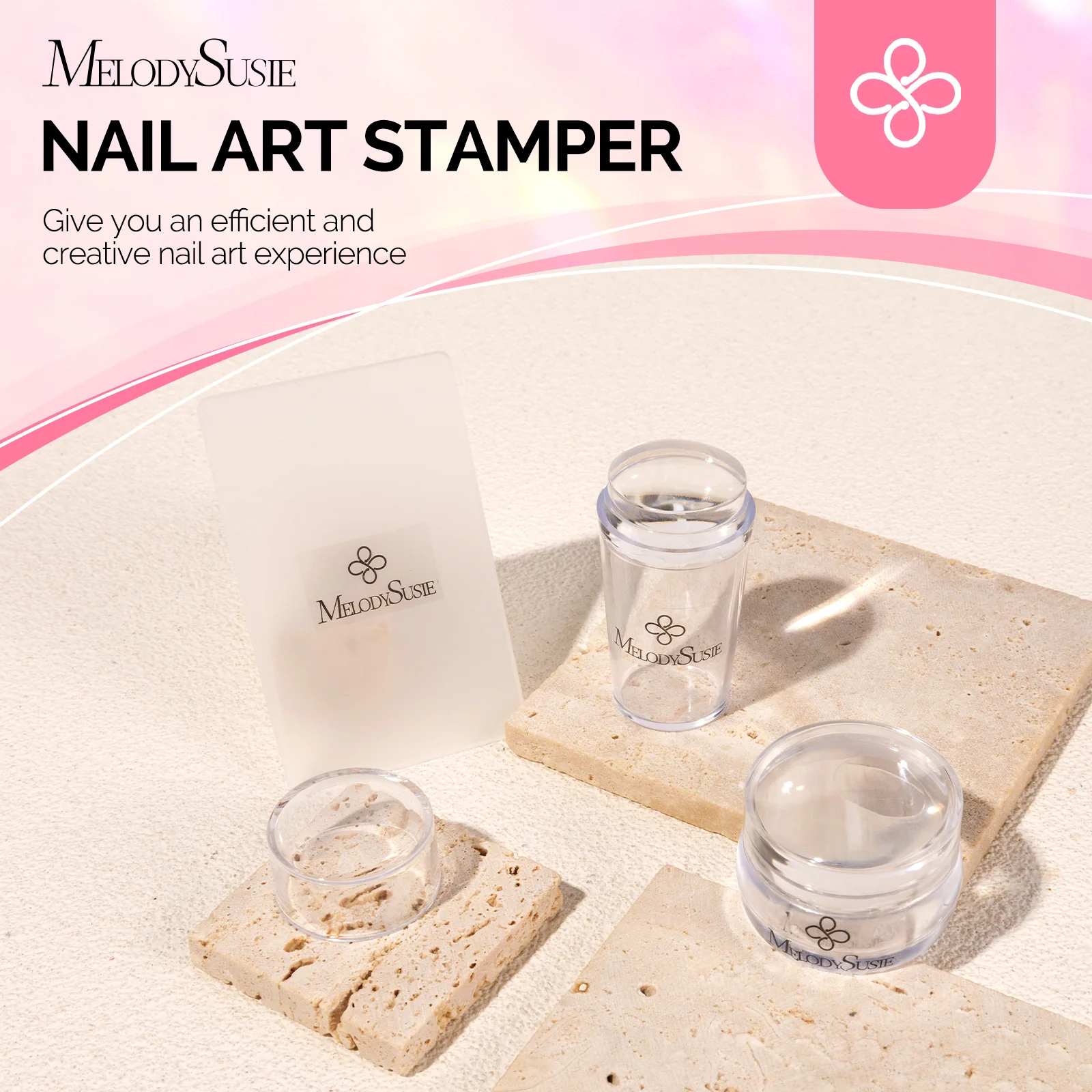 French Nail Stamper Kit 4PCS - Clear - Image 7