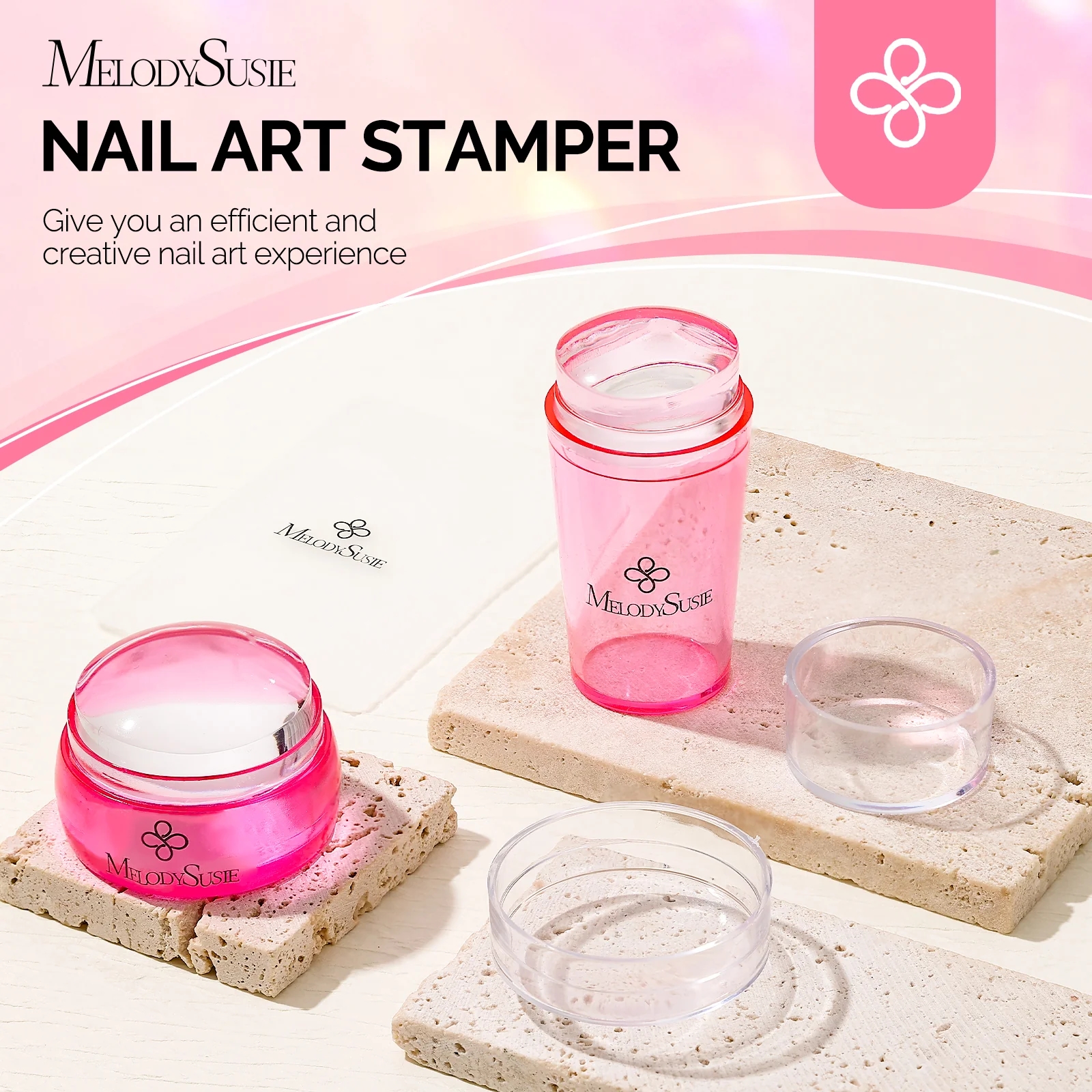 French Nail Stamper Kit 4PCS - Pink - Image 7