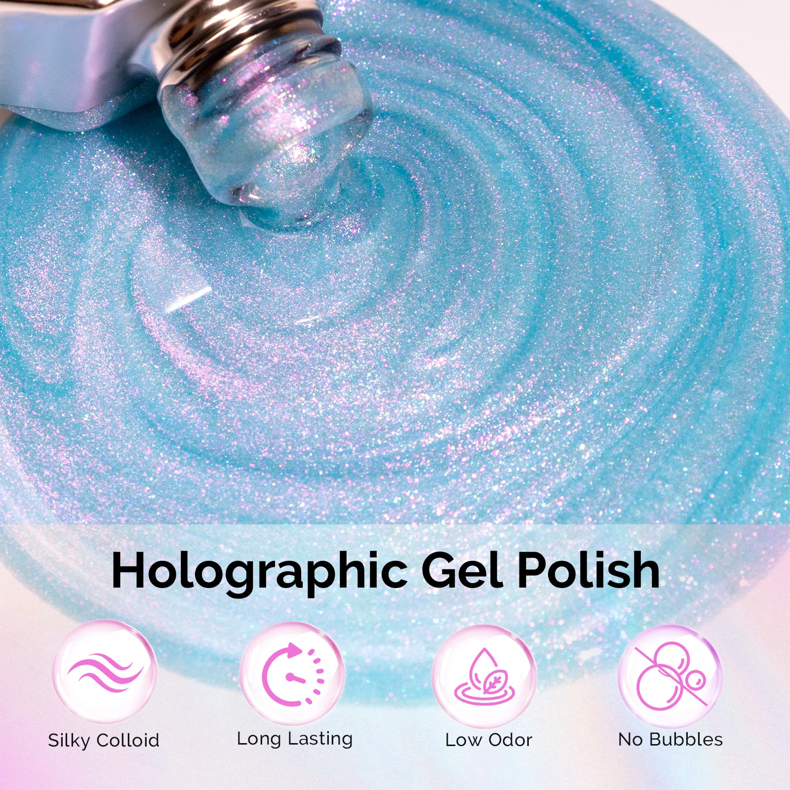 G2103 Blue Aurora Shimmer - TPO-Free Thick Gel Nail Polish(15ml) - Image 2