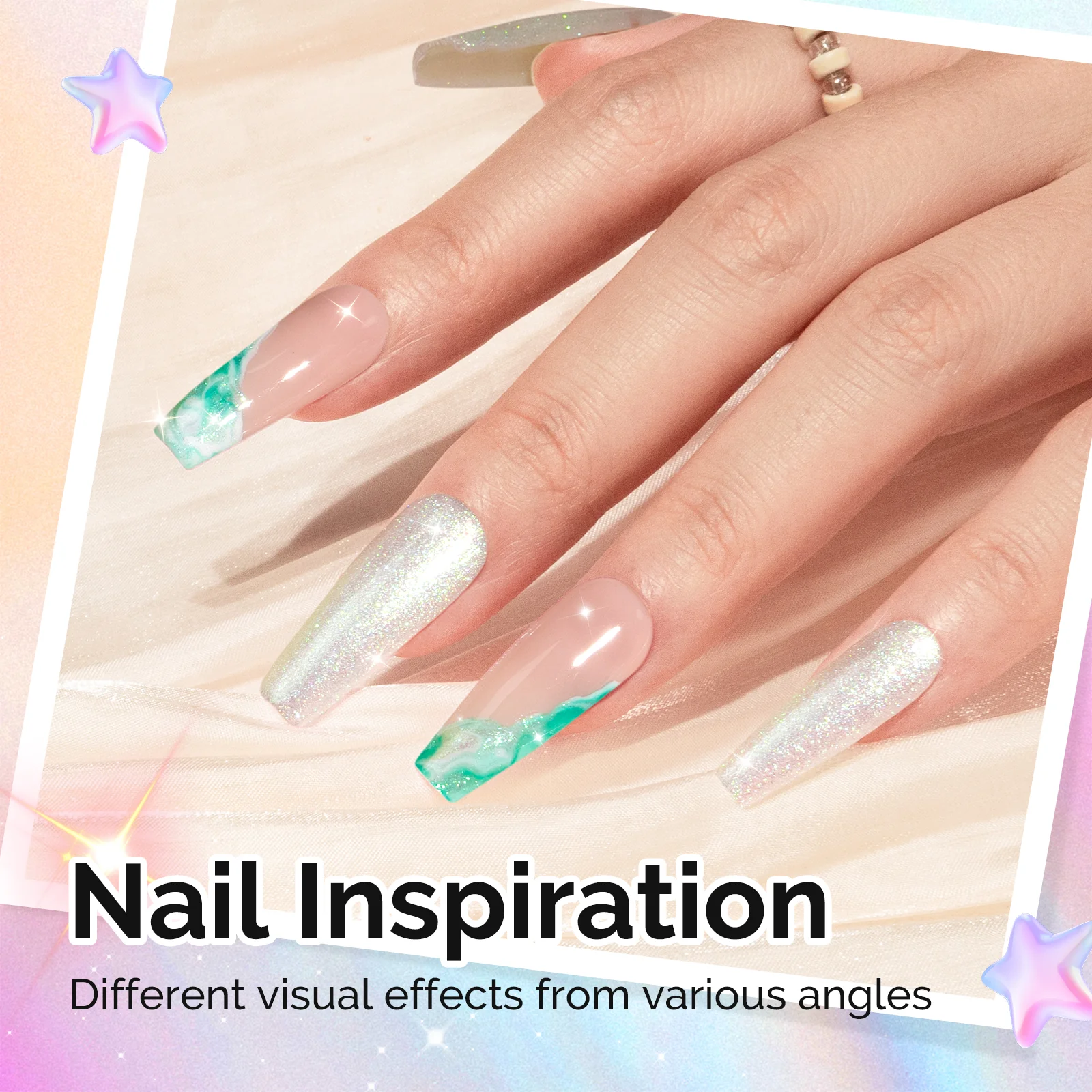 G2302 Jelly White Aurora Shimmer - TPO-Free Thick Gel Nail Polish(15ml) - Image 3