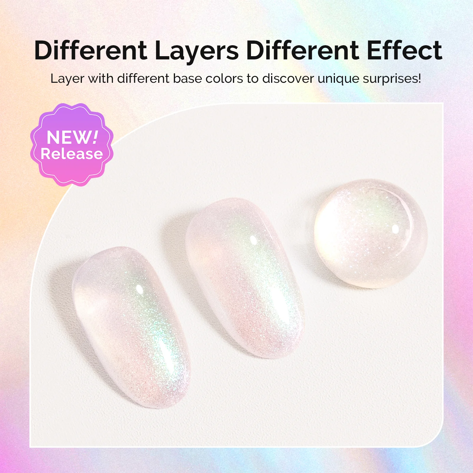 G2302 Jelly White Aurora Shimmer - TPO-Free Thick Gel Nail Polish(15ml) - Image 4