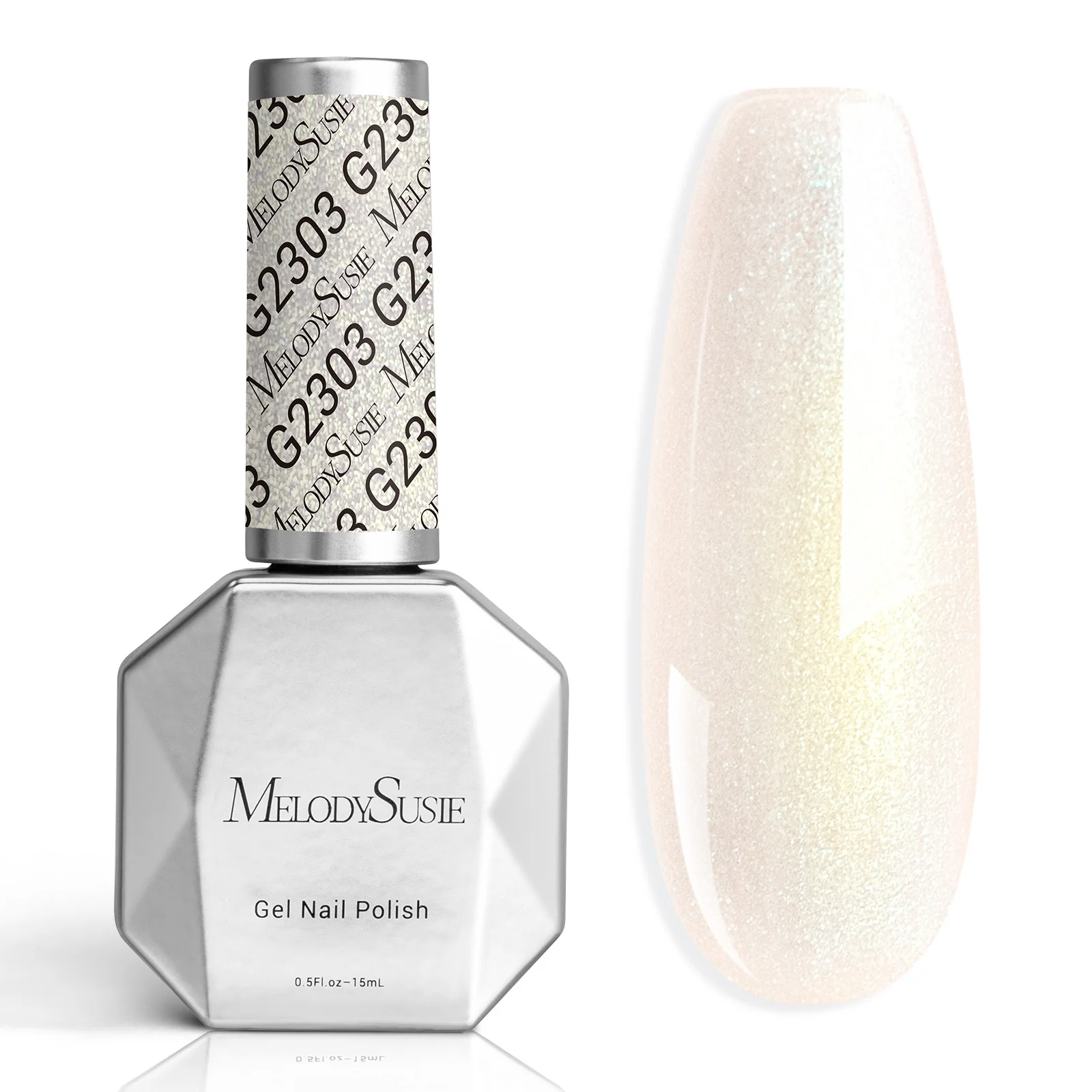 G2303 Jelly White Aurora Shimmer - TPO-Free Thick Gel Nail Polish(15ml)