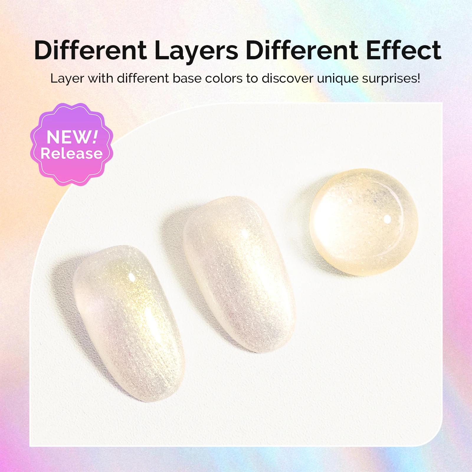 G2303 Jelly White Aurora Shimmer - TPO-Free Thick Gel Nail Polish(15ml) - Image 4