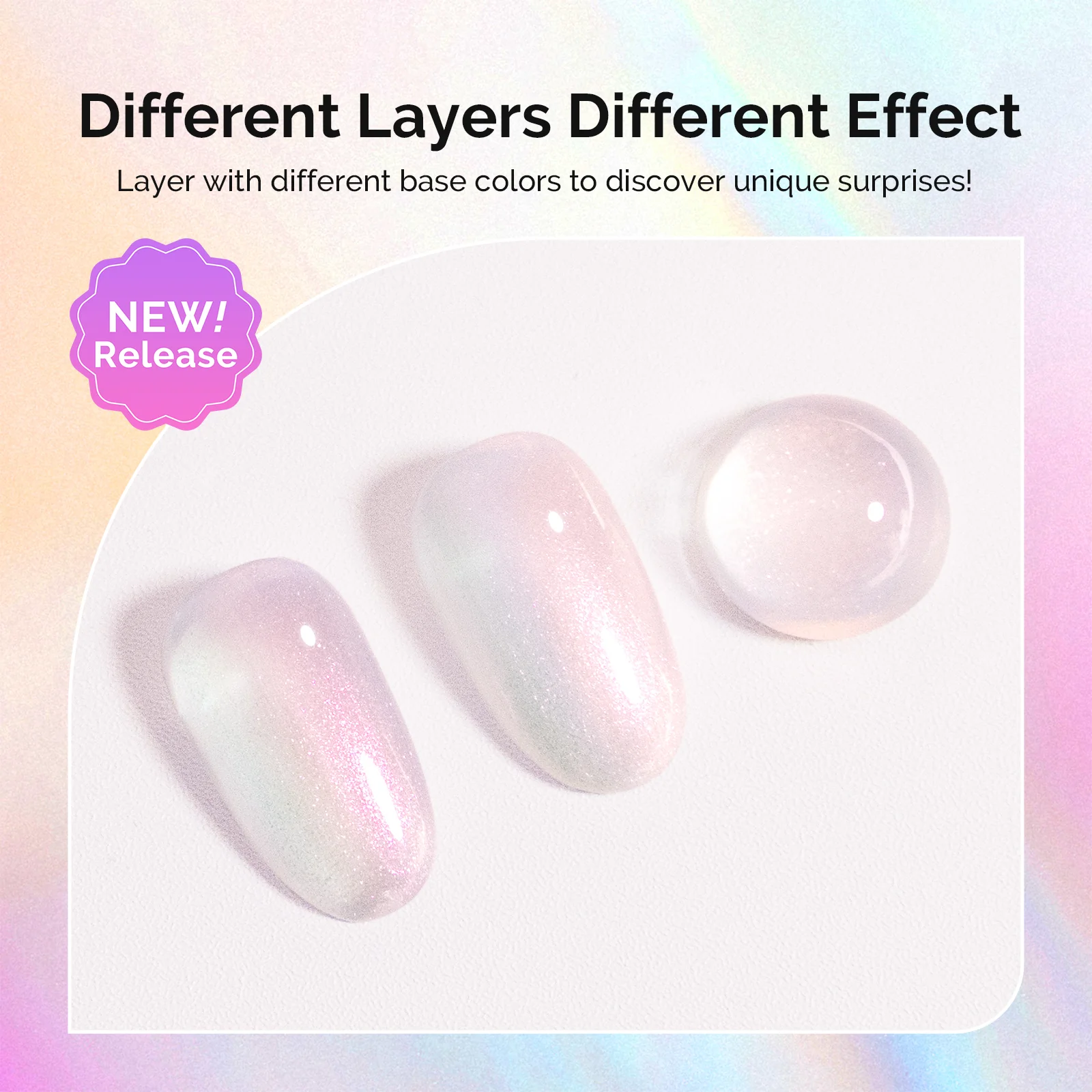 G2606 Pink Aurora Shimmer - TPO-Free Thick Gel Nail Polish(15ml) - Image 4