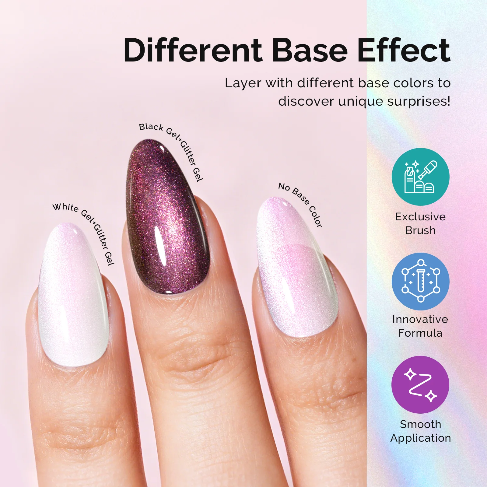 G2606 Pink Aurora Shimmer - TPO-Free Thick Gel Nail Polish(15ml) - Image 5
