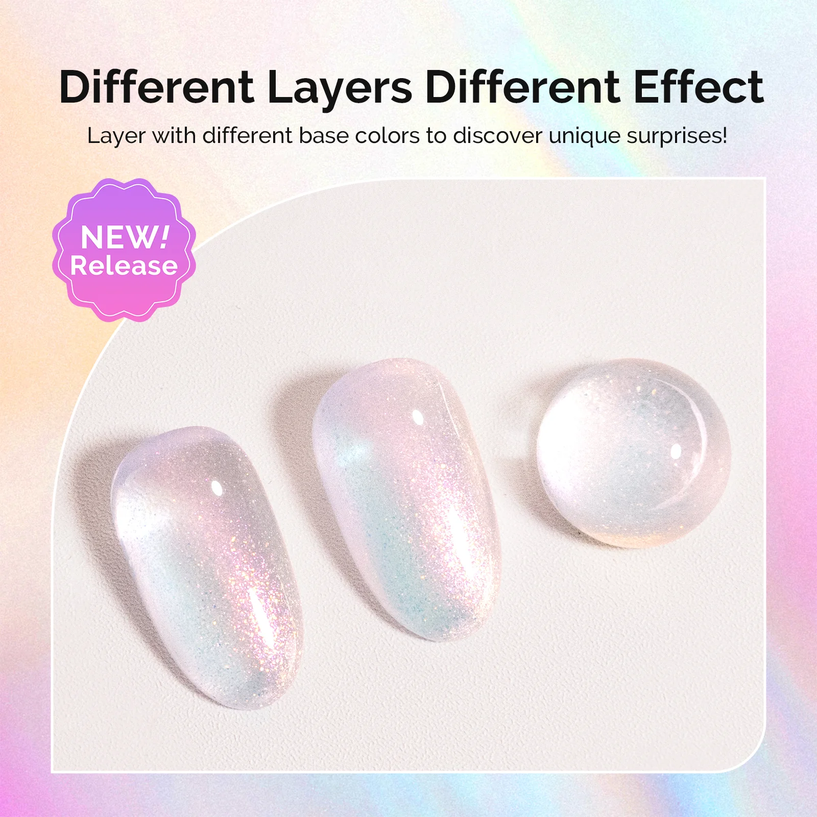 G2608 Shimmer Aurora Yellow Pink - TPO-Free Thick Gel Nail Polish(15ml) - Image 4