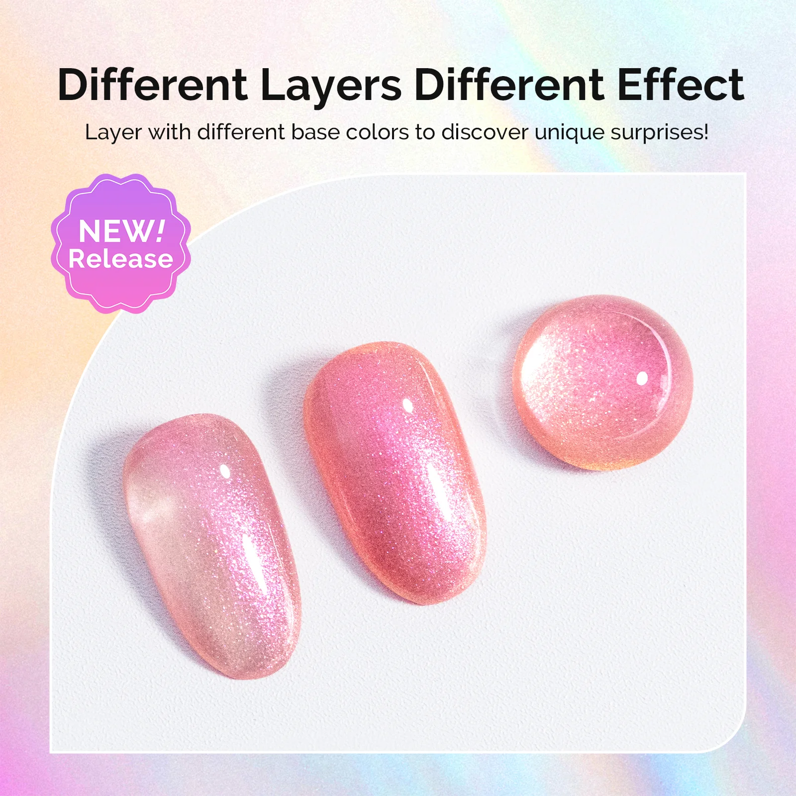 G2609 Jelly Pink Aurora Shimmer - TPO-Free Thick Gel Nail Polish(15ml) - Image 4