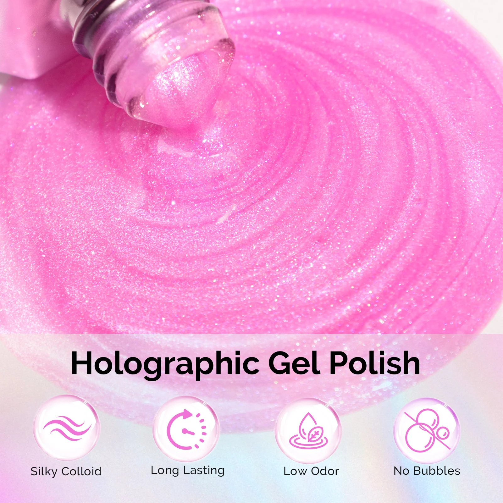 G2610 Jelly Pink Aurora Shimmer - TPO-Free Thick Gel Nail Polish(15ml) - Image 2