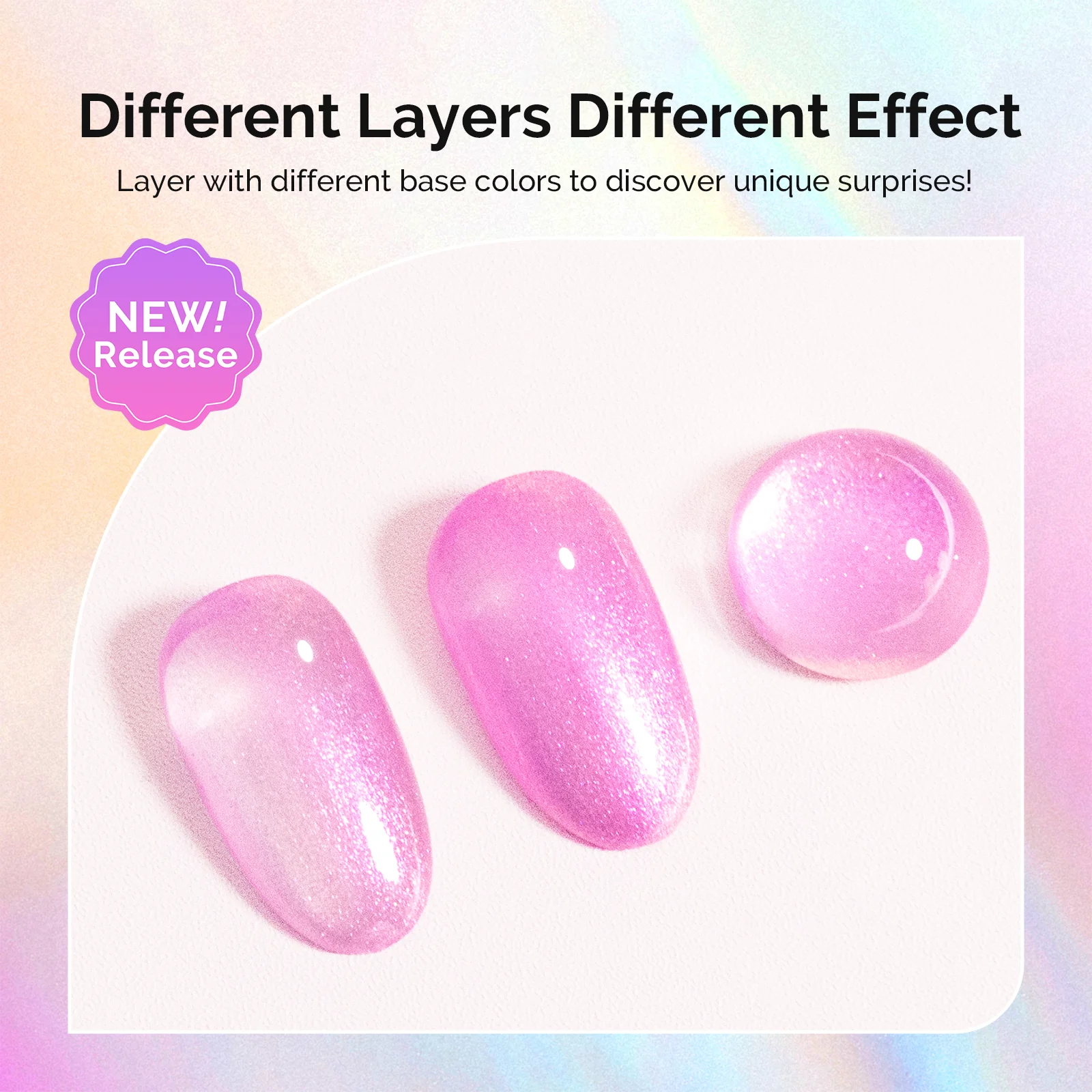G2610 Jelly Pink Aurora Shimmer - TPO-Free Thick Gel Nail Polish(15ml) - Image 4