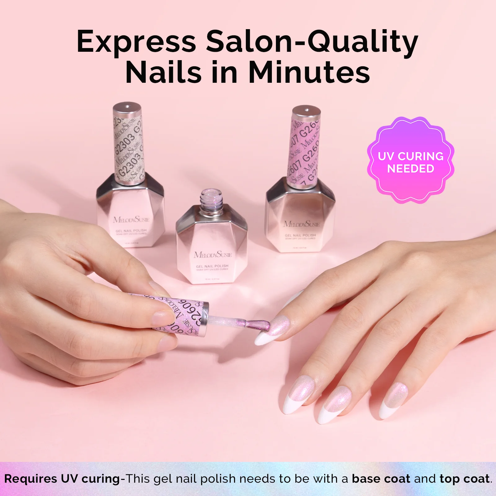 G2610 Jelly Pink Aurora Shimmer - TPO-Free Thick Gel Nail Polish(15ml) - Image 7