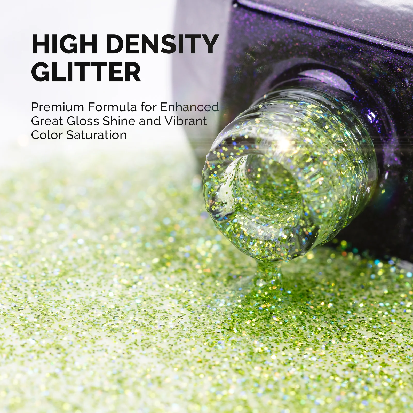 Galaliver Glitter Gel Nail Polish 15ml - X08 Elf Green - Image 2