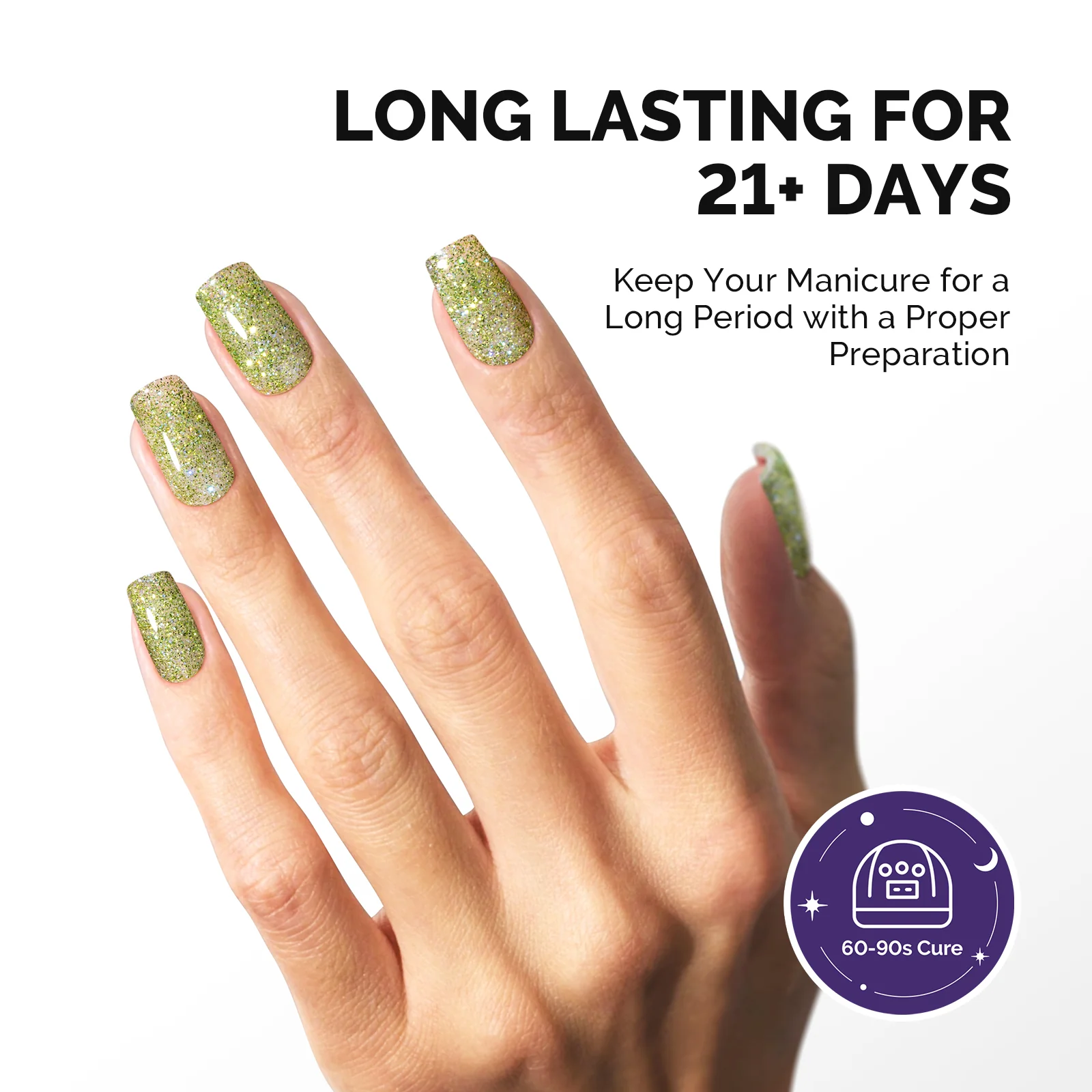 Galaliver Glitter Gel Nail Polish 15ml - X08 Elf Green - Image 5