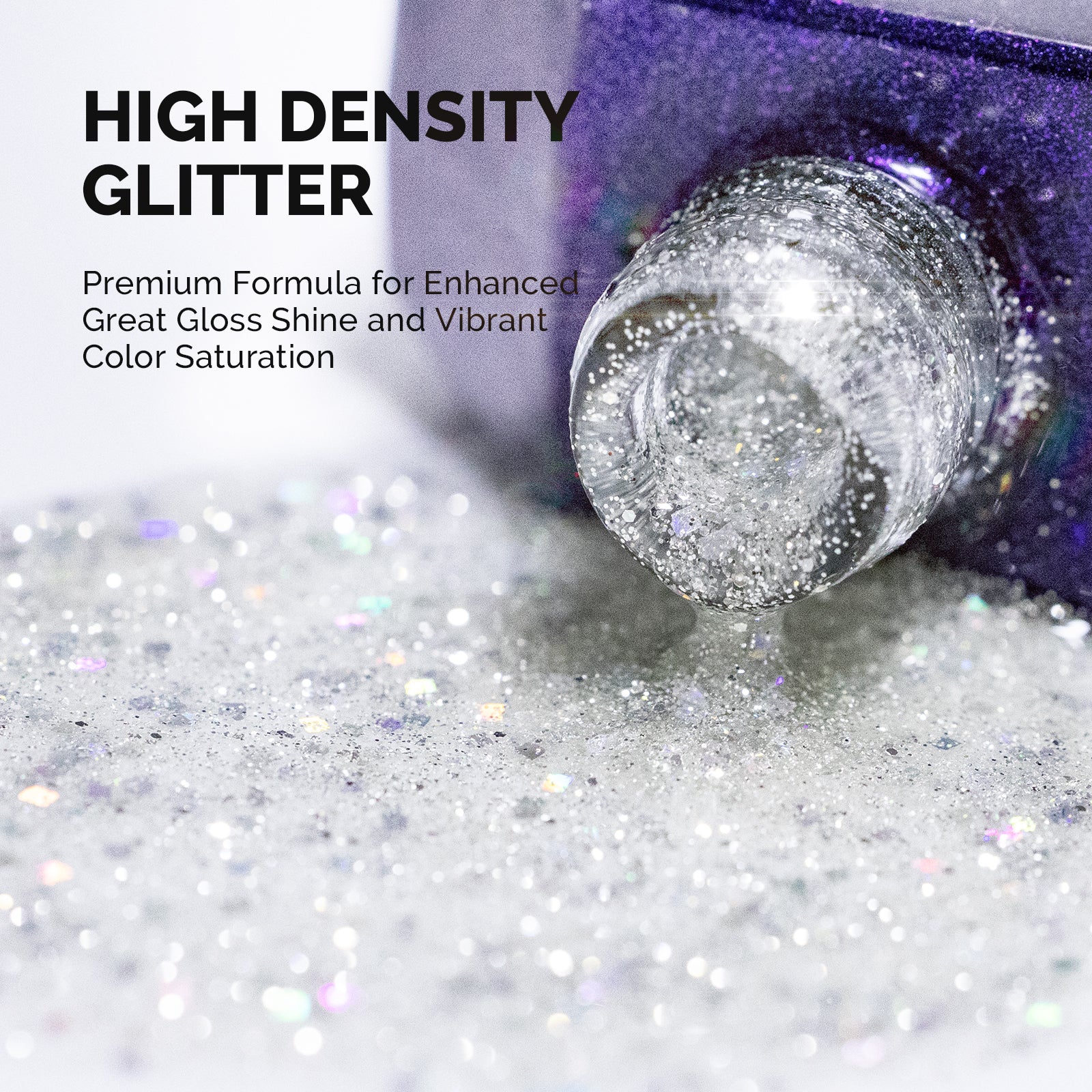 Galaliver Glitter Gel Nail Polish 15ml - X09 Colorful Silver - Image 2